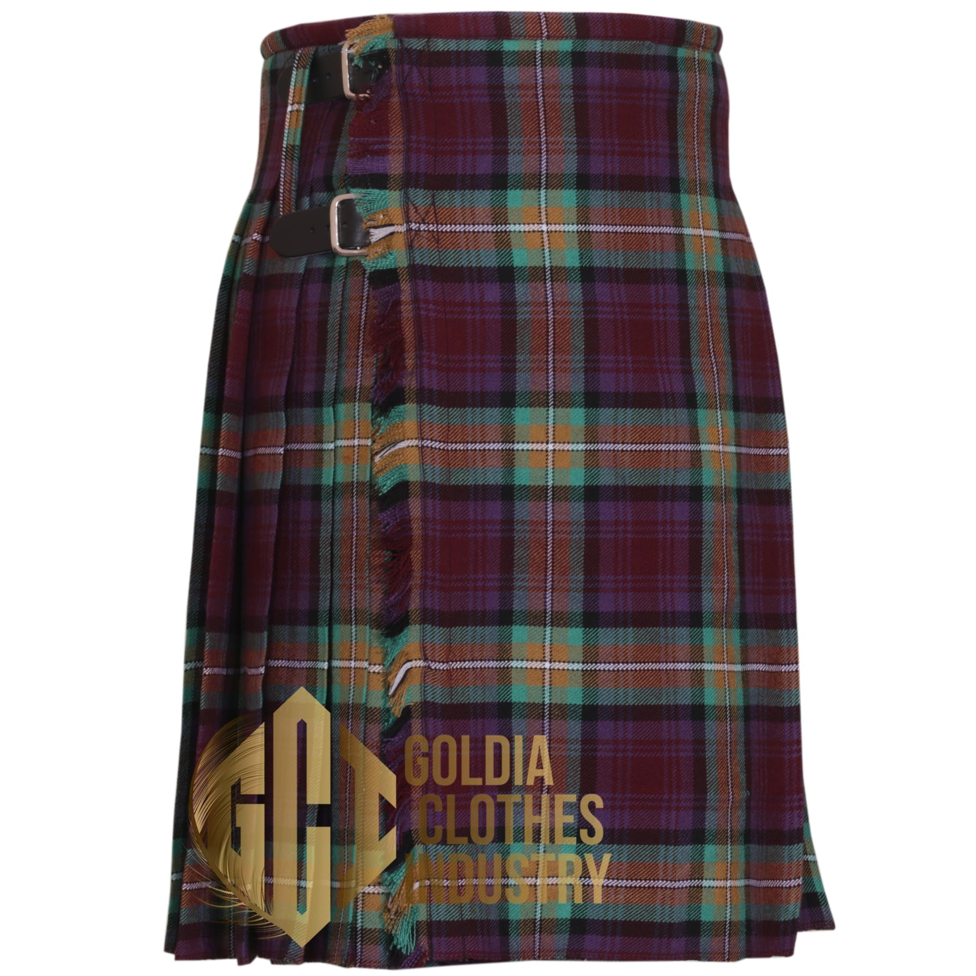 Scottish Traditional Isle Of Skye 8 Yard 16Oz Tartan Kilt for Men – Custom Made, 100% Acrylic Wool