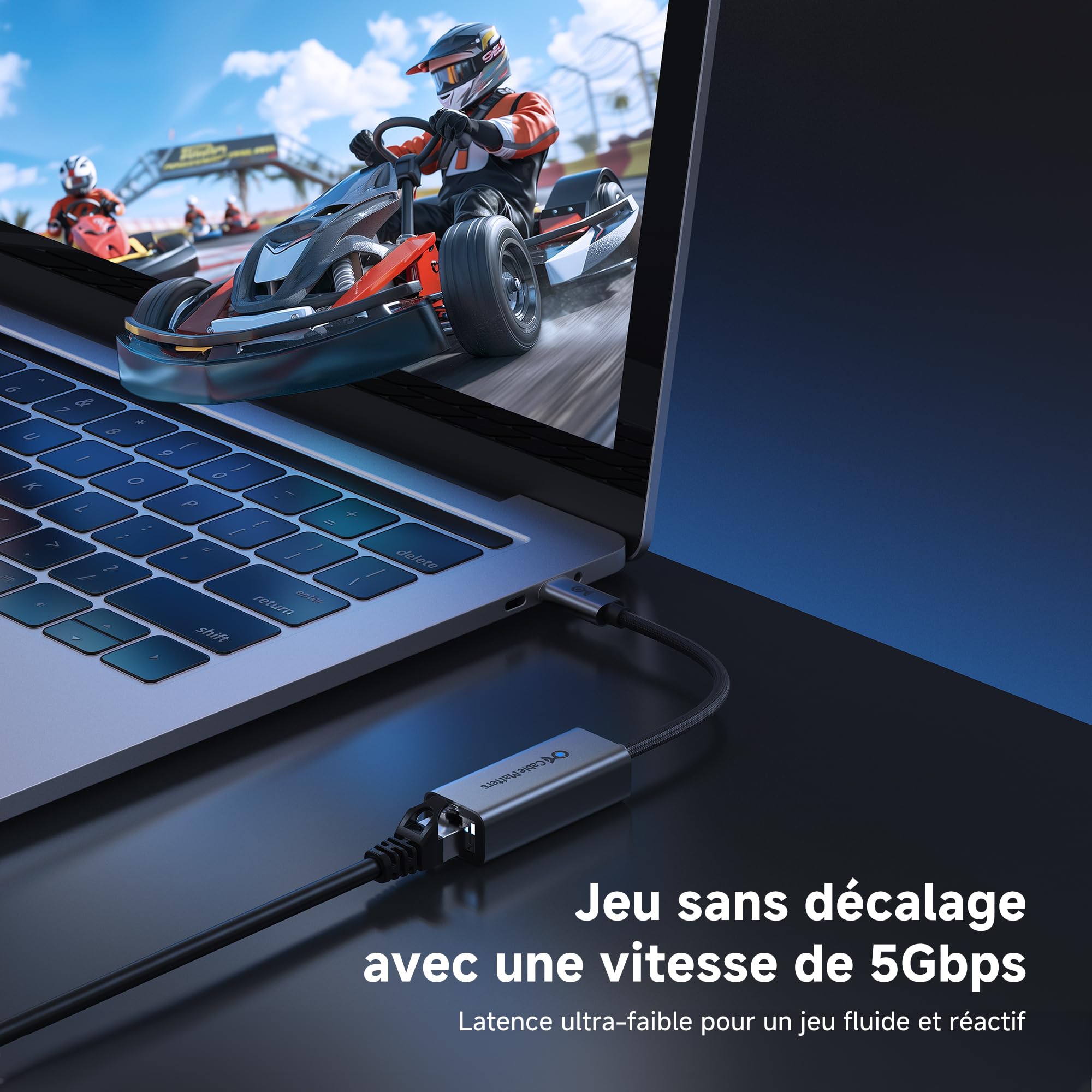 Cable Matters 5Gbit/s Adaptateur USB-C Ethernet 5GbE, Vitesse Réseau 5G | Compatible avec USB4,Thunderbolt 4/5, Plug et Play pour MacBook, ordinateur portable et USBC-appareils