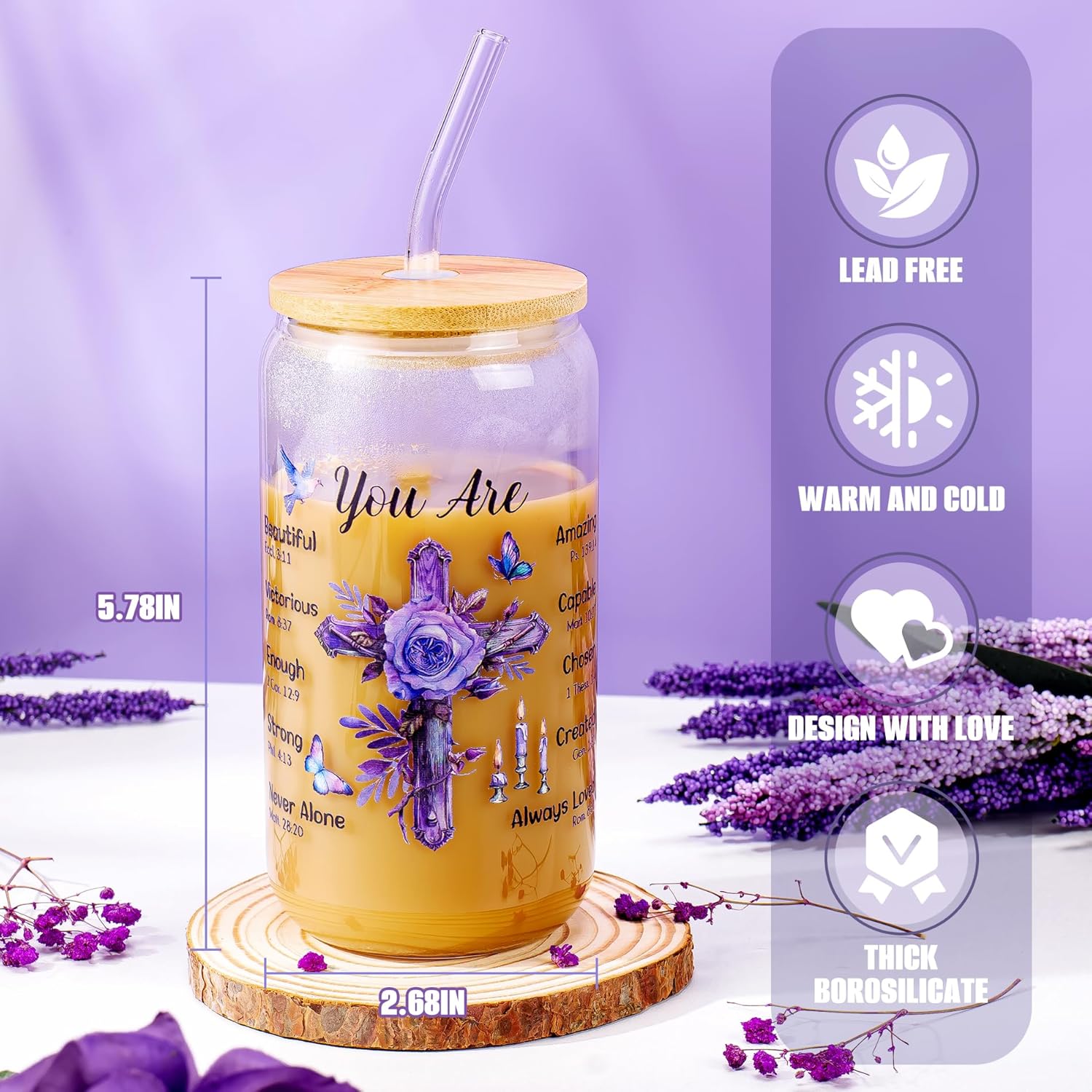 13PCS Christian Gifts for Women Faith,Self Care Package Get Well Soon,Lavender Relaxing Spa Care Package Mothers Day Baskets for Her Mom Friend Sister Wife Valentine's Day Gift, Birthday Gifts - Image 8