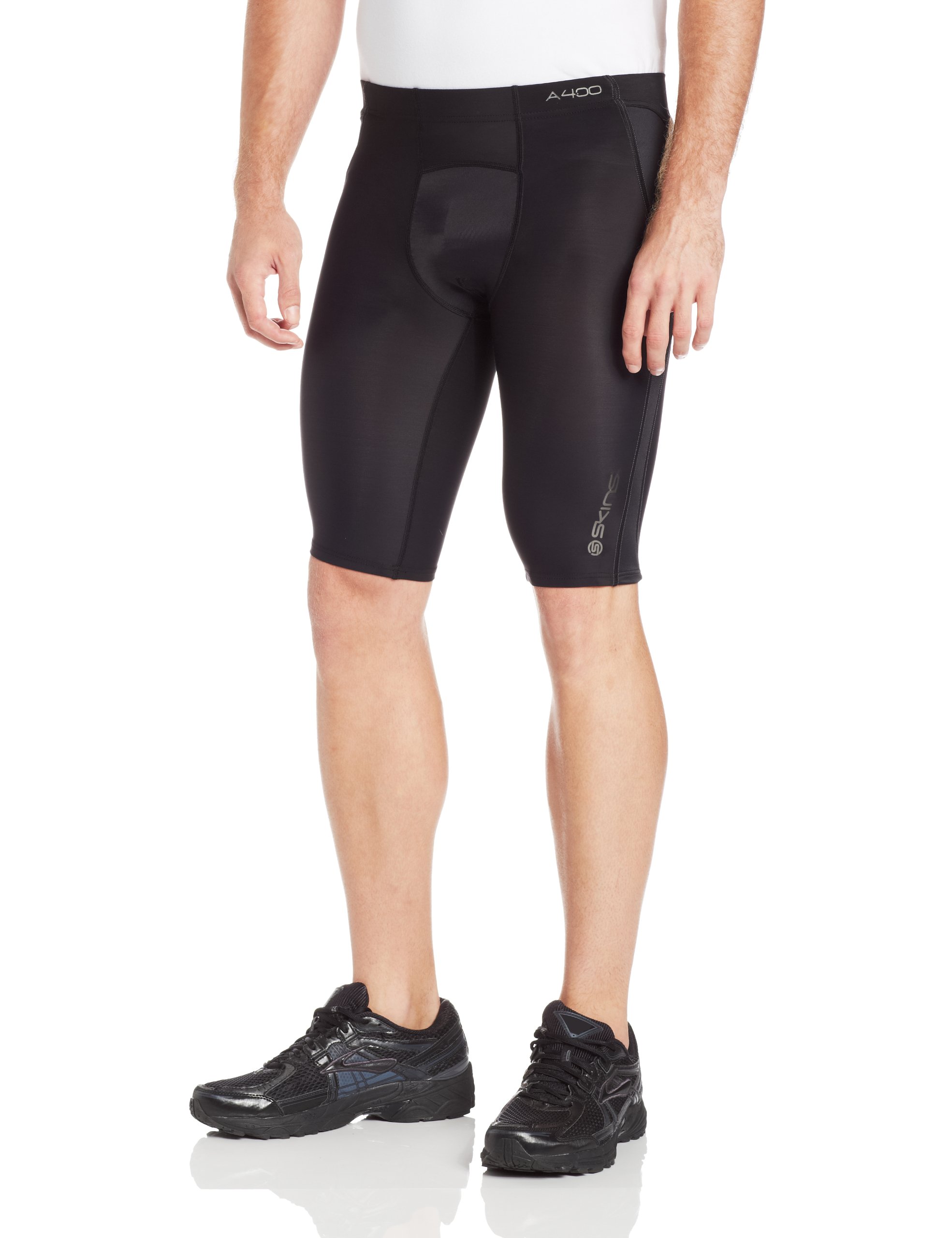 Skins Men's A400 1/2 Tights, Black/Charcoal, X-Large