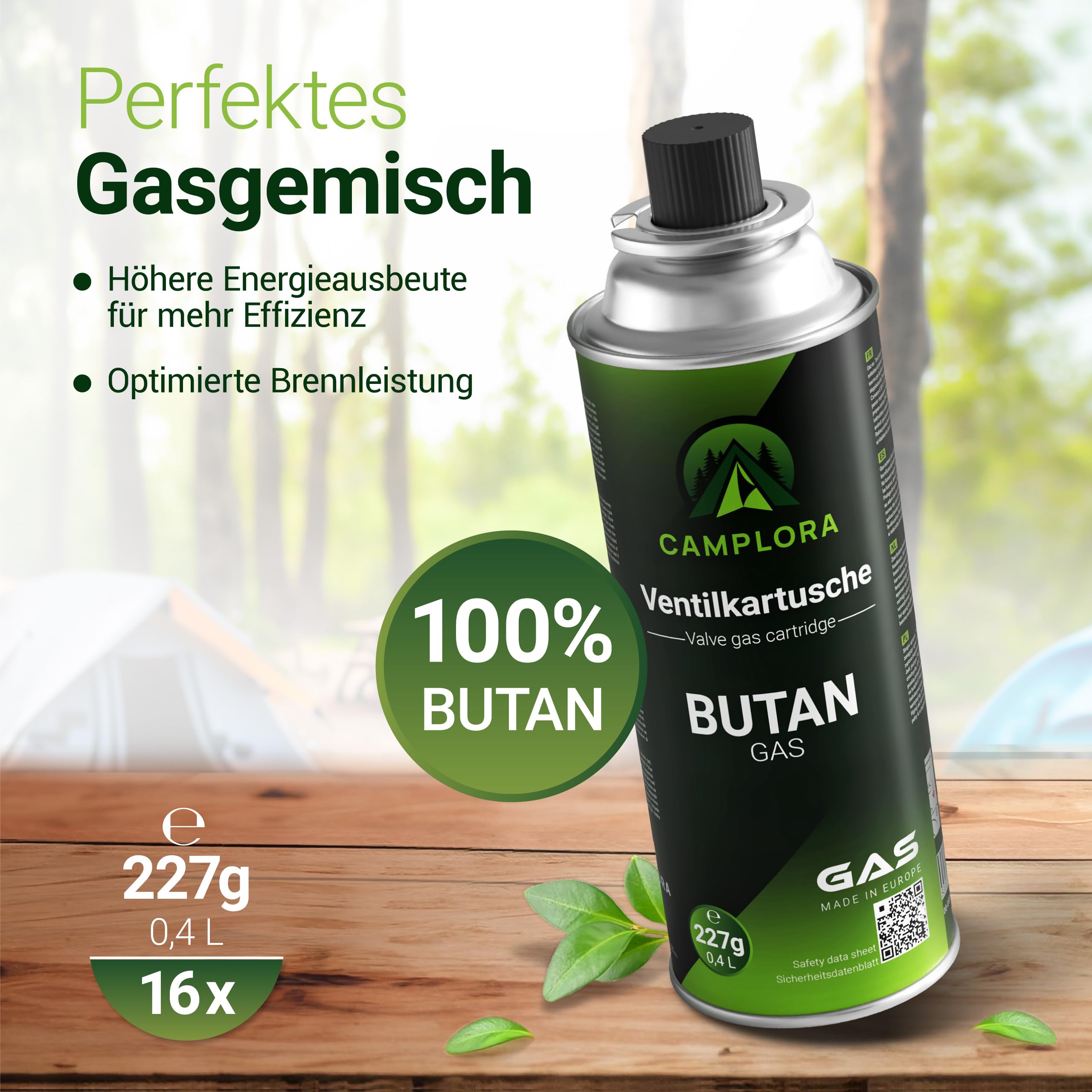 (8,23 EUR/kg) 16 x 227 g butan naboje gazowe z zaworem do grilla, lampy lutowniczej, kuchenka gazowa, kuchenka gazowa, palnik lutowniczy, mistrz lutownicy, naboje bagnetowe, gaz butanowy, MSF-1a
