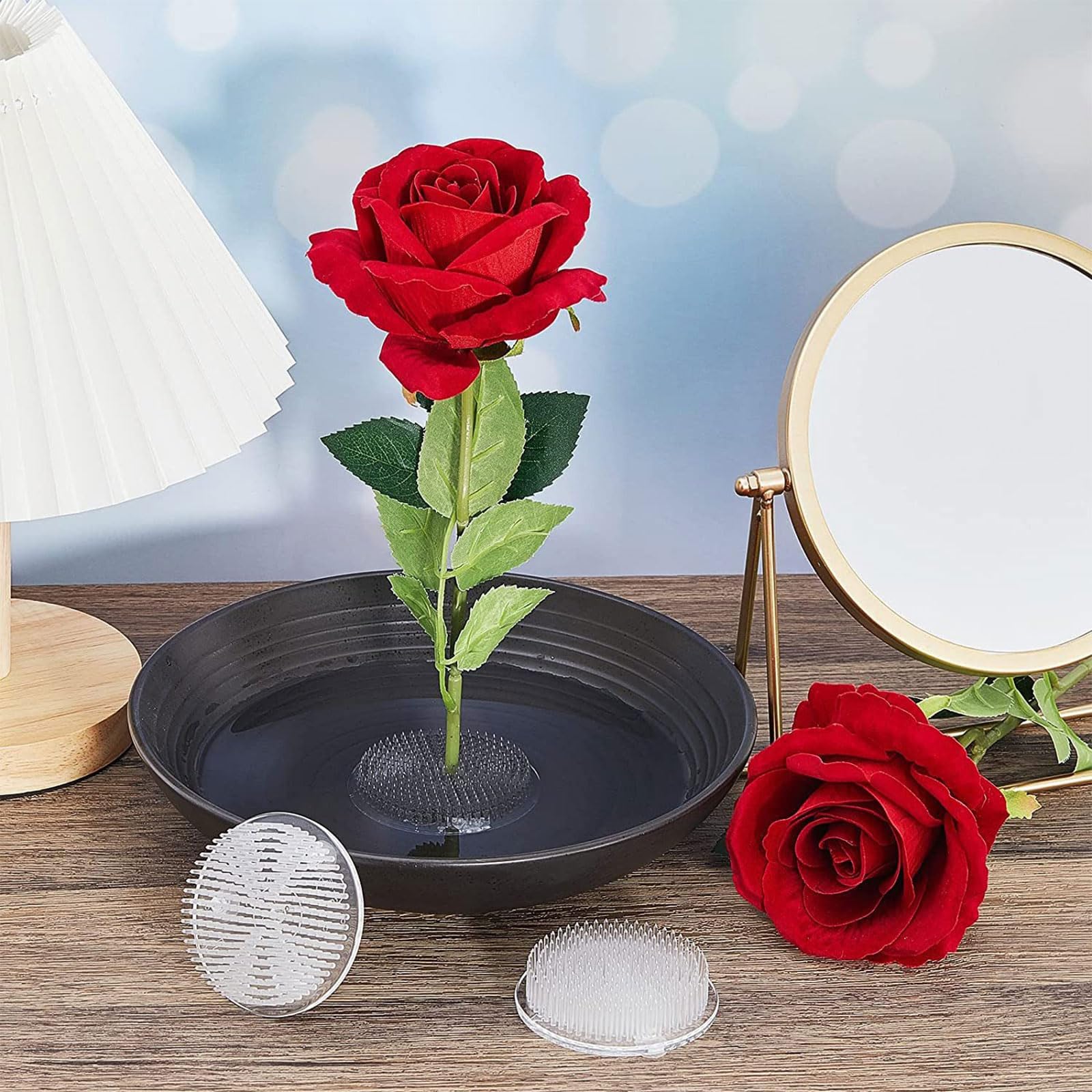Lot 4 Piques Fleurs Grenouilles Rondes Inox & Cuivre – Supports Arrangement Floral – Tailles Variées Maison & Jardin