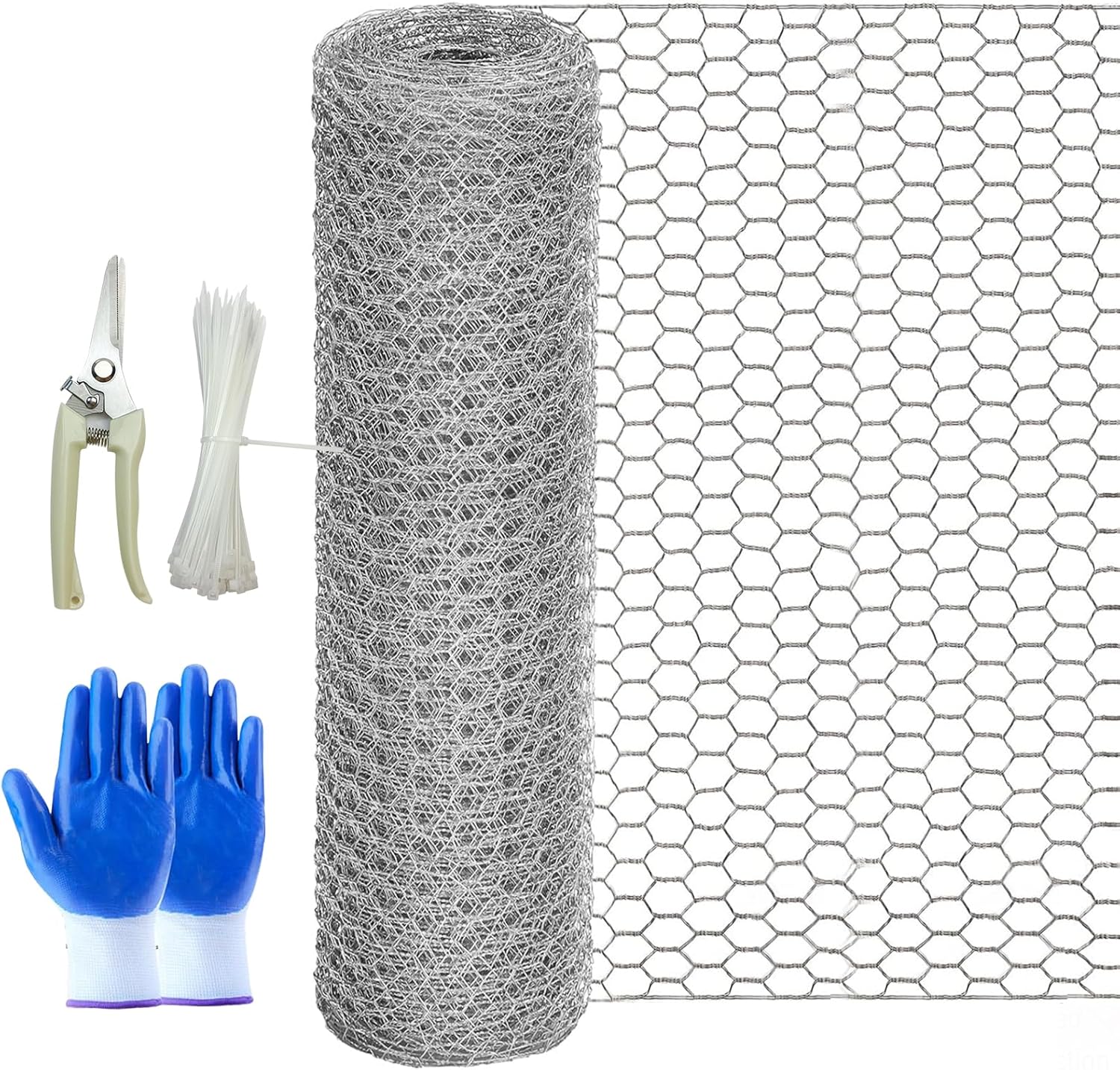 Chicken Wire Fencing, 36 Inch x 60 Feet Chicken Wire Mesh Roll for Garden Plants, 1 Inch Mesh Hexagonal Galvanized Metal Poultry Wire Netting for Chicken Coop Rabbit Dogs Barrier 36 x 720 Inches-1 Inch Mesh