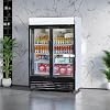 Merchandiser Refrigerator with 2 Glass Doors, 31 cu ft Beverage Display Cooler, Upright Fridge with LED Lighting, Adjustable Shelves for Beverages, Beer and Drinks, Swing Door, Black