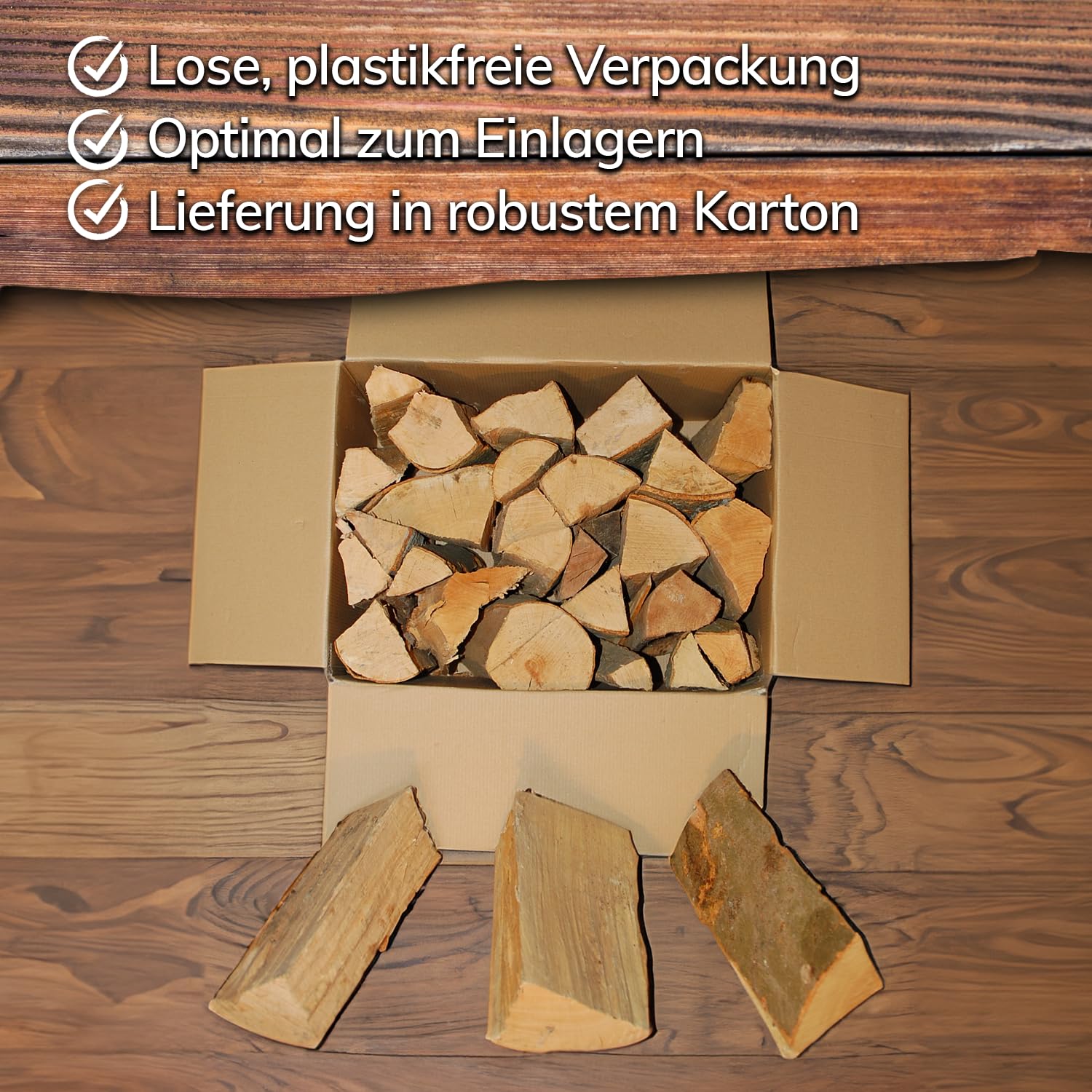 Landree Kaminholz Buche 20 kg für Kamin, Kaminofen, Lagerfeuer, Feuerschale und Ofen, 20-25 cm Scheitlänge, kammergetrocknet, Holz, Brennholz, Wood vom Familien-Holzhof aus Schleswig Holstein