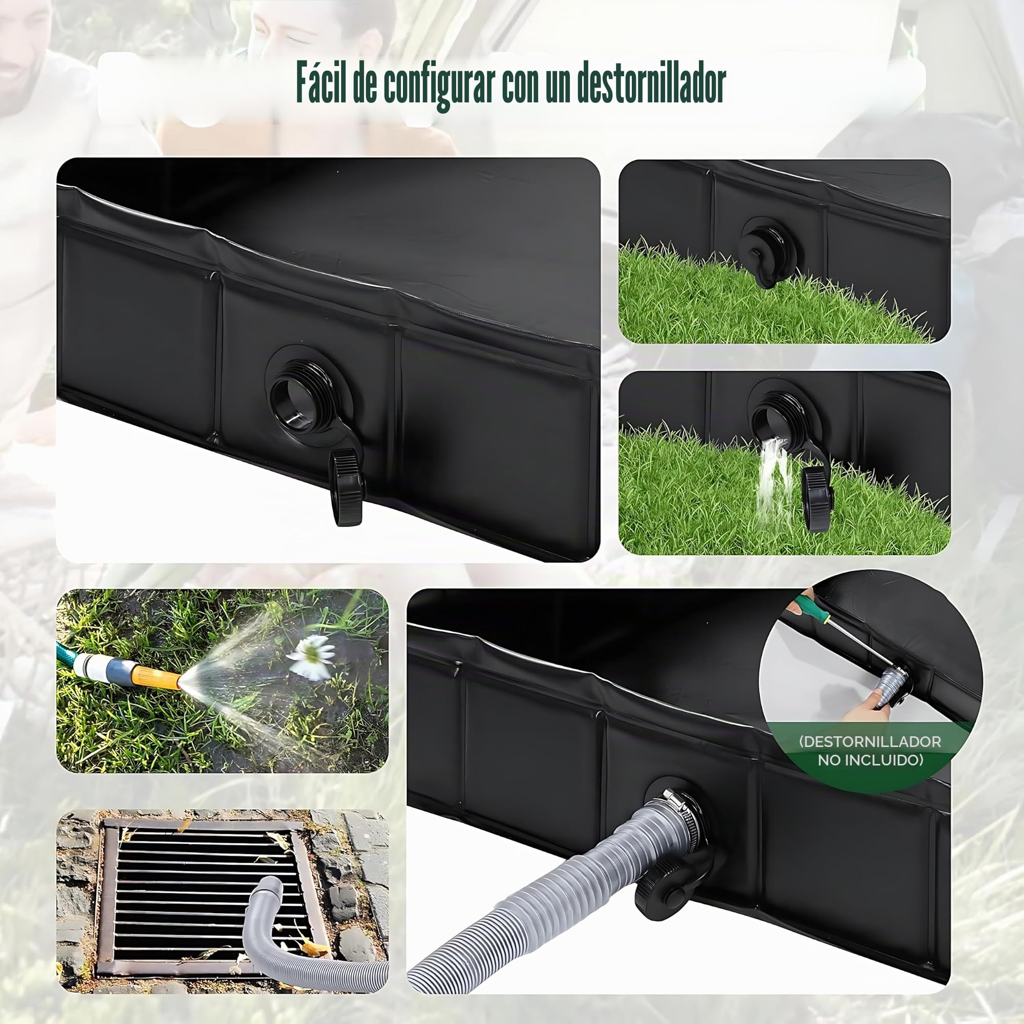 Base plegable para tienda de ducha, 104 x 104 x 13 cm, plato de ducha portátil con desagüe, uso con ducha portátil, base de toldo para interiores y exteriores, mantiene los pies limpios y baña a las