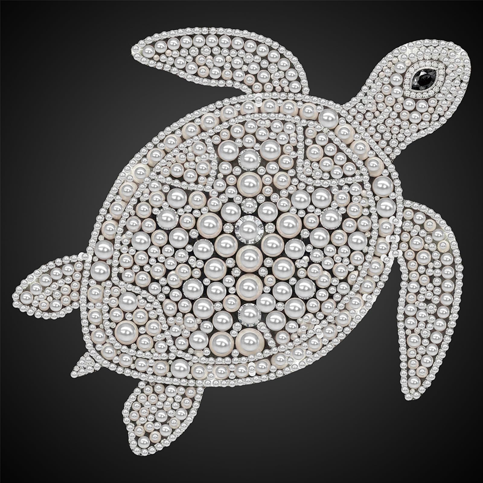 POETRYDRAW Turtle DIY Pearl Painting Kits for Adults Beginners Home Wall Decor Pearl Gem Paintings Picture Arts Craft 25x25cm Without Frame (Turtle)