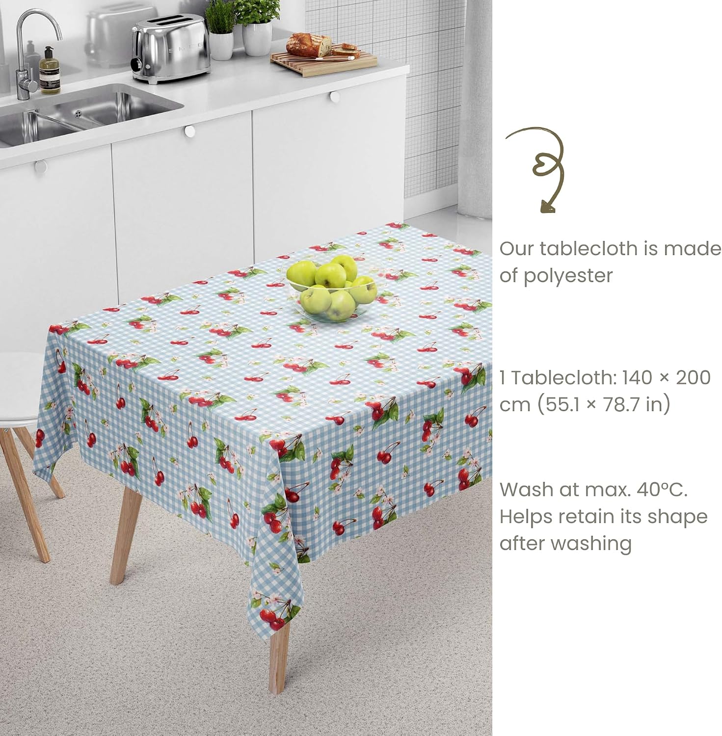 Rectangular & Round Tablecloth for Dining & Picnic | Botanical Print Fabric Table Cover for Indoor Outdoor Tables | Durable Table Cloth for Kitchen, Parties, Holidays & Everyday Use