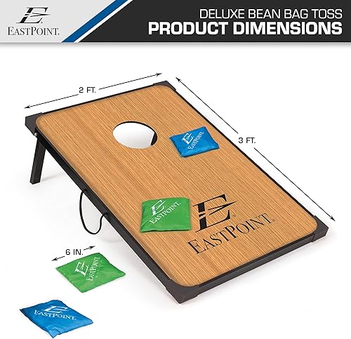 Miniatura 8 de EastPoint Sports - Set de juego cornhole de lanzamiento de bolsas fabricado con MDF 2 pies de ancho x 3 pies de largo incluye cómodas asas de