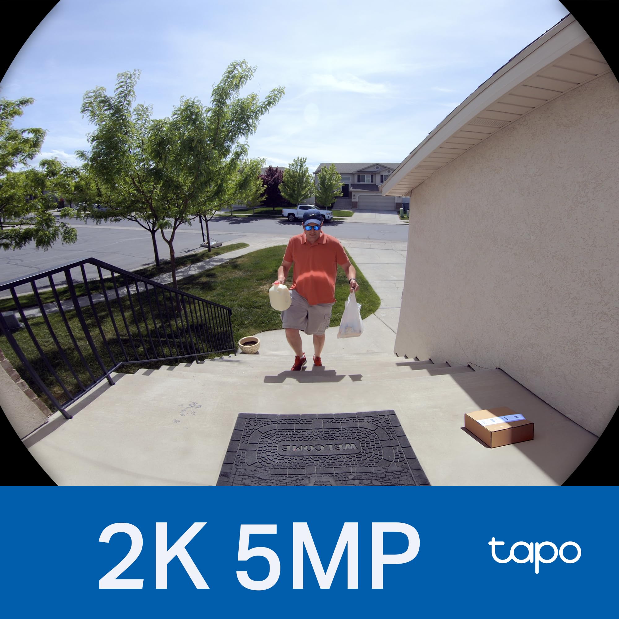 Tapo D235 Video-Türklingel Akku/Festverdrahtet (Video Doorbell) | Türklingel mit Kamera, 2K 5MP, Farbe Nachtsicht, 180° ultrabreiten Sichtfeld, 10000 mAh Nicht entfernbarer Akku, Mit Chime, Alexa