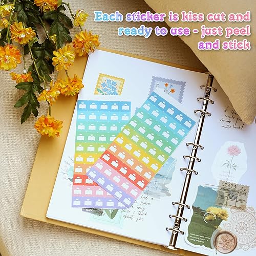 Miniatura 3 de 200 calcomanías de fitness para planificador, calcomanías de básculas de peso arcoíris, mini calcomanías de pérdida de peso, lindas calcomanías de