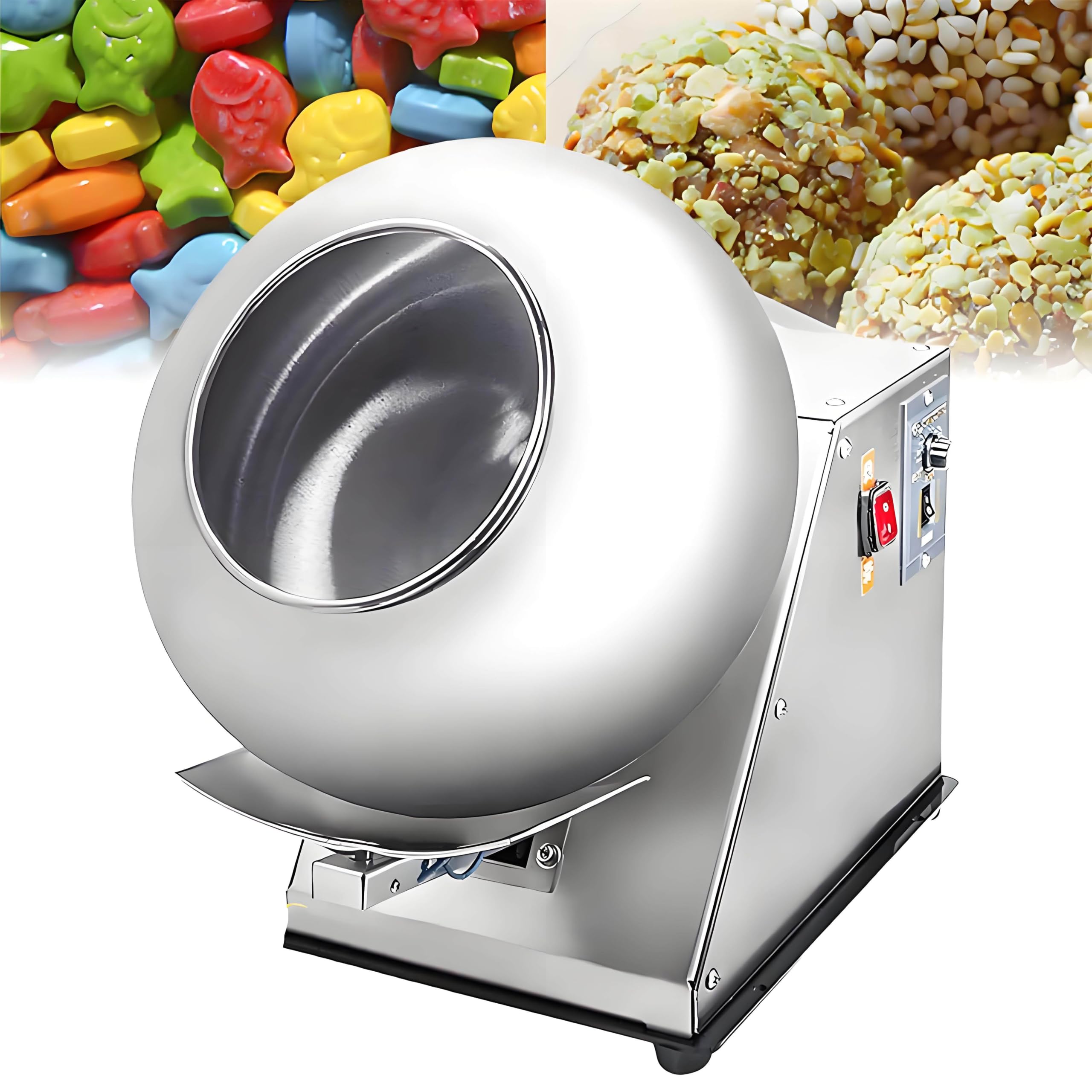 LJLYYDS Chocolate Panning Machine, Electric Sugar Coating Machine, Small Commercial Mini Chocolate Panning Machine,for Efficient Tablet and Ball Coating for Sugar, Chocolate