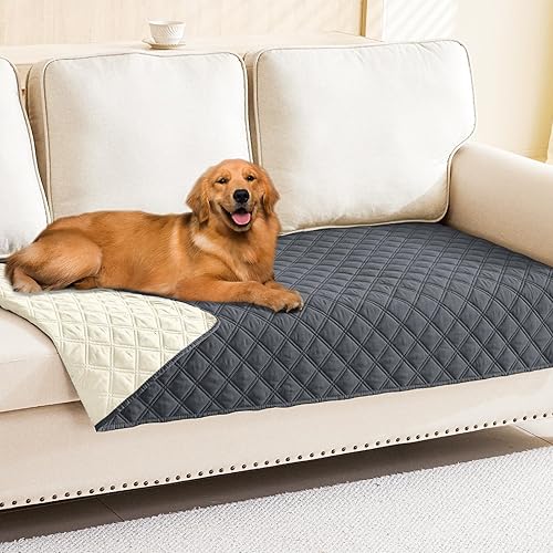 Miniatura 43 de Smiry Funda impermeable para cama de mascota, suave y lavable, para cama, sofá, reversible, perros pequeños, medianos, grandes, gatos, diseño