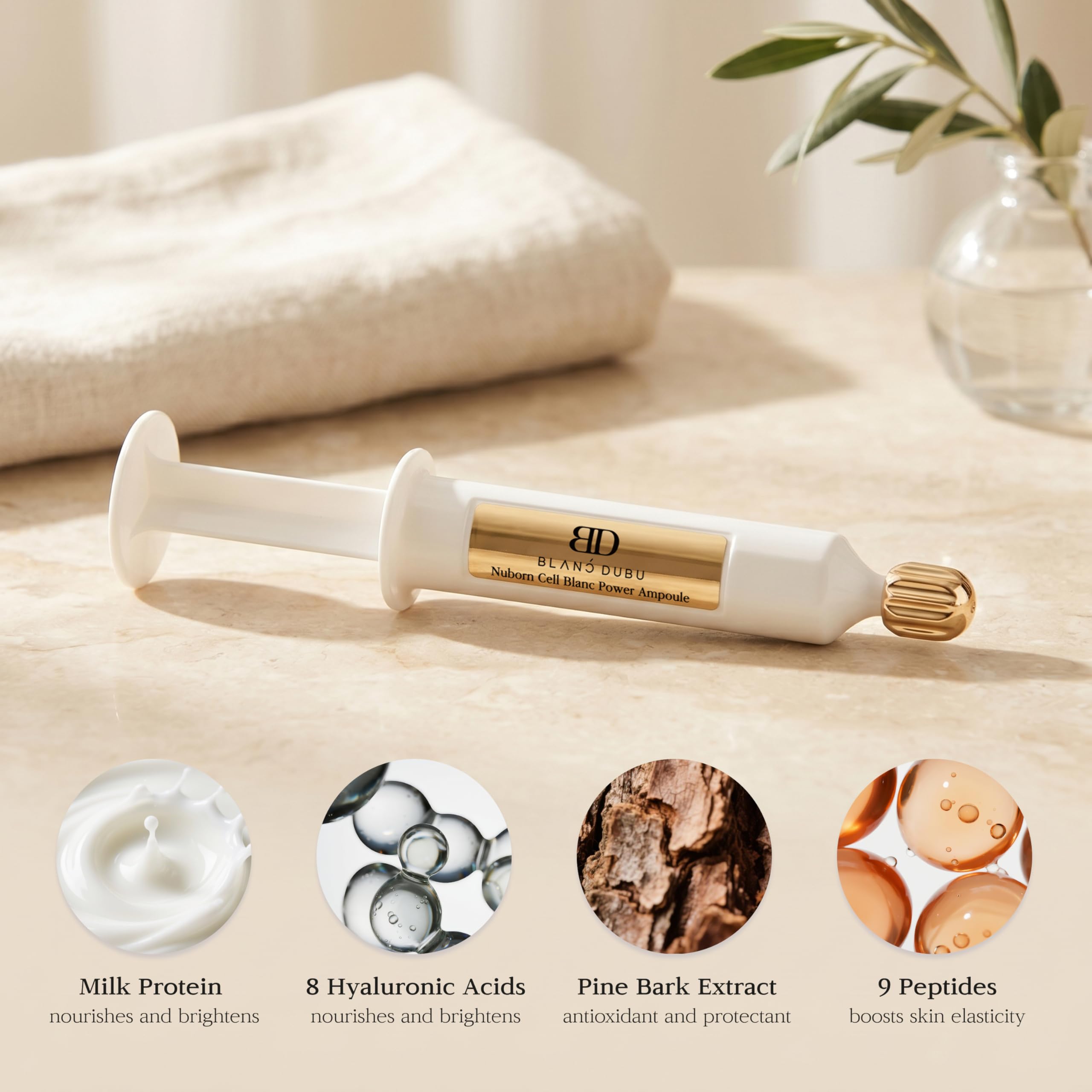 Nuborn Cell Blanc Power Ampoule & Anti Aging Serum | Korean Skin Care for Barrier Repair | Korean Glass Skin Product, Hydrating Face Serum (7ml x 5ea)