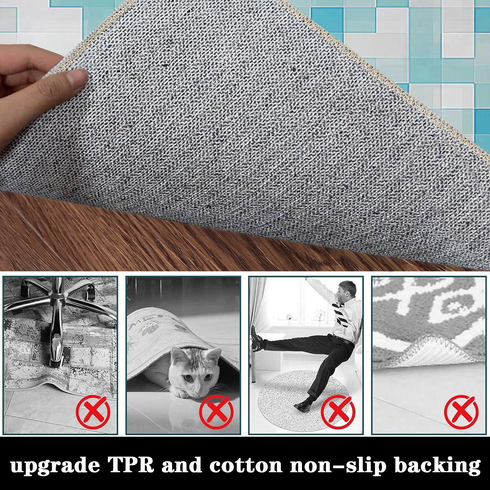 JaevKwzy Chair mat for Hard Floors Heavy Duty Office Chair Mats for Carpeted and Hardwood Floor Carpet Protector Chair Mat Floor Mats Wood/Tile Protection Mat for Office & Home 70 x 100 cm - Image 6