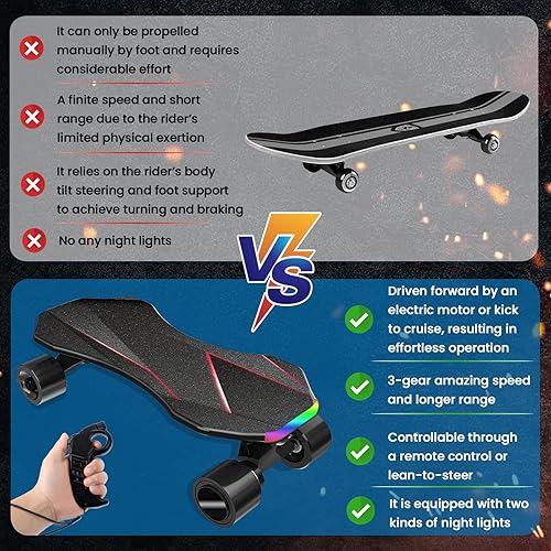 Miniatura 3 de Patinetas eléctricas con modos de doble accionamiento de asistencia de patada y control remoto, monopatín electrónico de 350 W con luz trasera