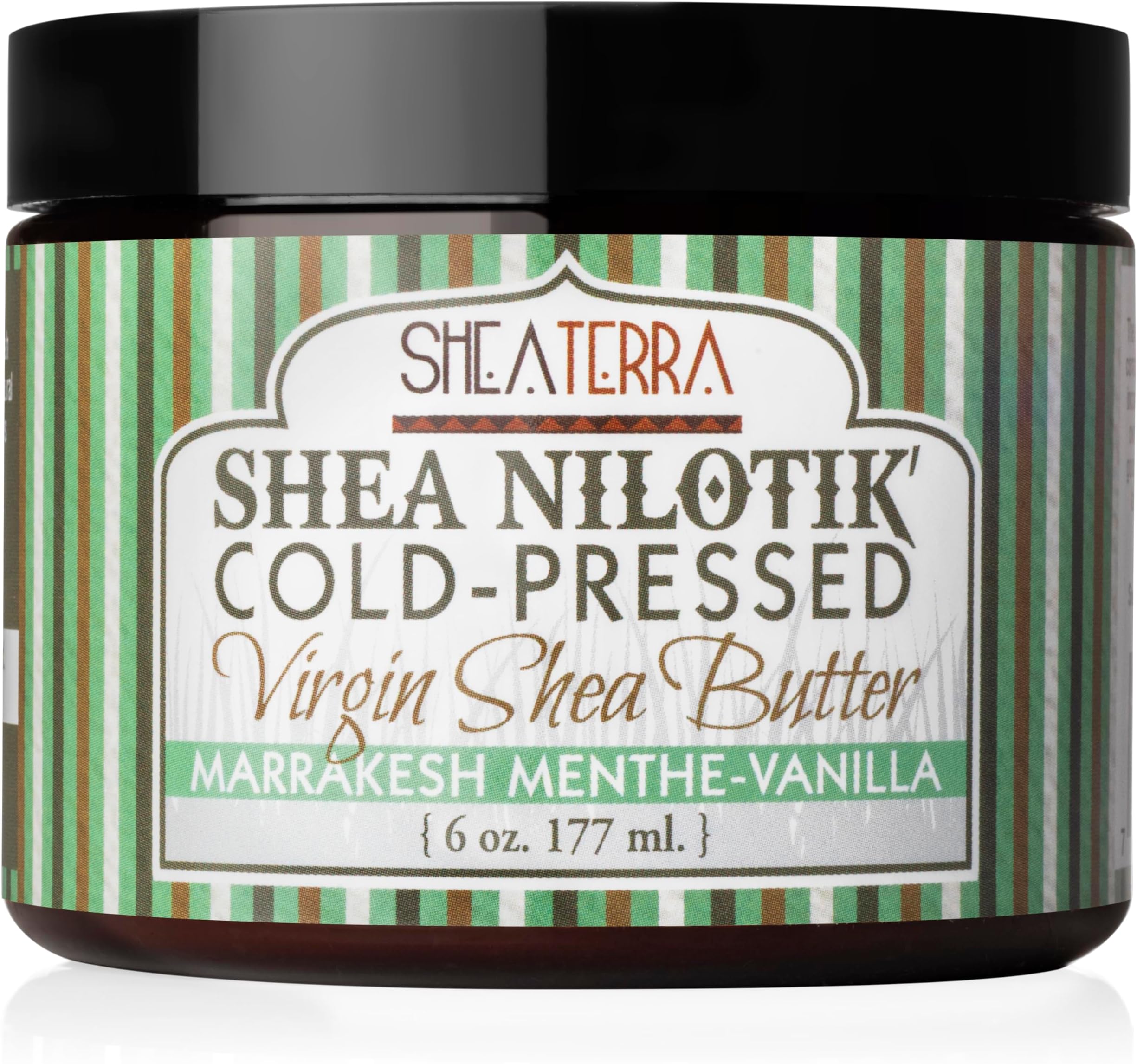 Cold-Pressed Virgin Shea Butter โ Marrakesh Menthe Vanilla | Organic East African Shea for Dry Skin, Stretch Marks, Nails & Hair โ 6 oz