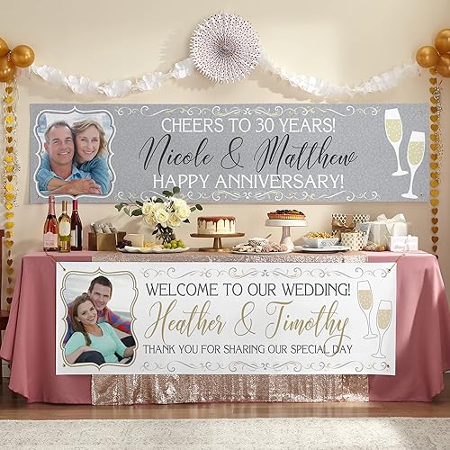 Miniatura 9 de Let's Make Memories Cartel personalizado  Decoración de fiesta de cumpleaños  Decoración de cartel de fotos Then & Now  Cartel personalizado