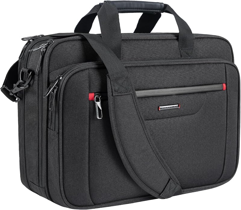 VANKEAN 17.3" Expandable Waterproof Laptop Briefcase for Travel & Business | Multi Functional Compartment,Padded Shoulder Strap,Convenient Luggage Strap,Water-Repellent Fabric,Padded Laptop Compartment