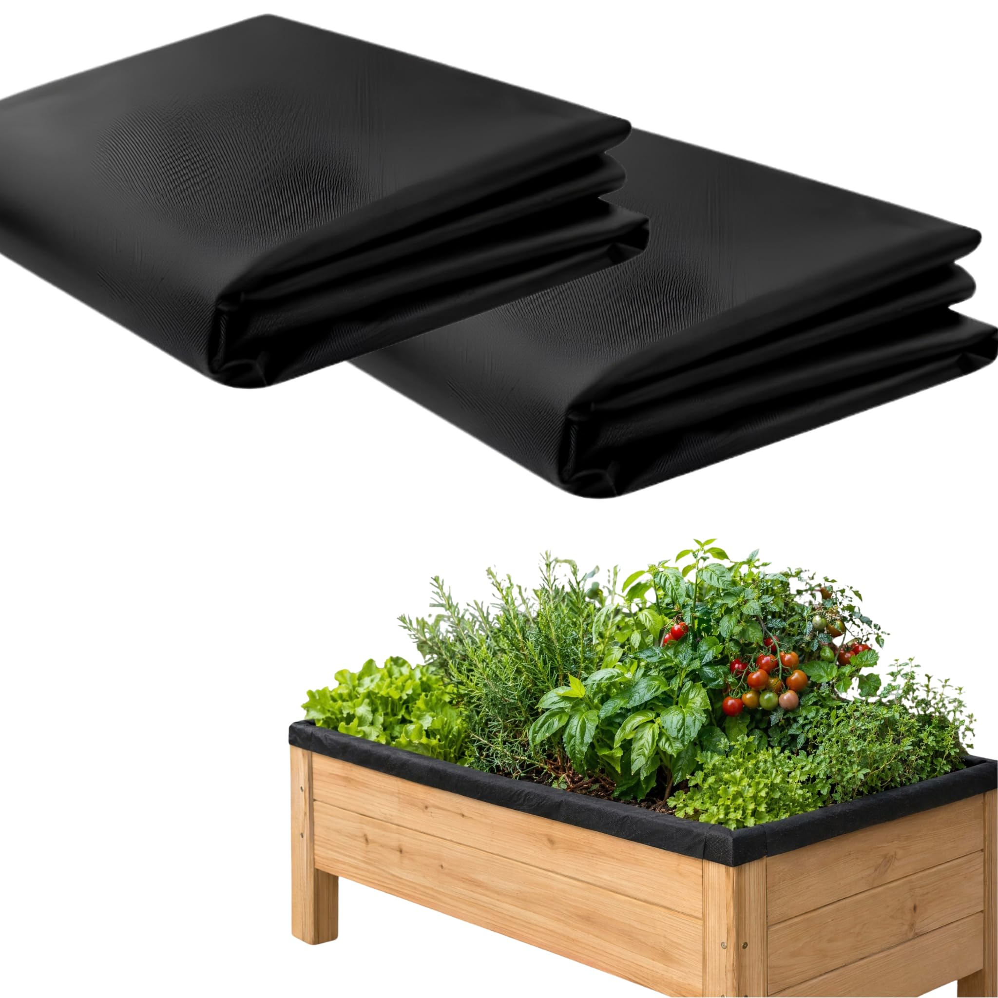 2Pcs 160x210cm Fabric Liner for Large Veg Trough, Raised Bed Planter Liner