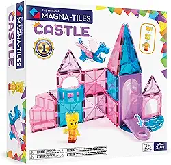 MAGNA-TILES Castle 25-Piece Magnetic Construction Set, The Original Magnetic Building Brand