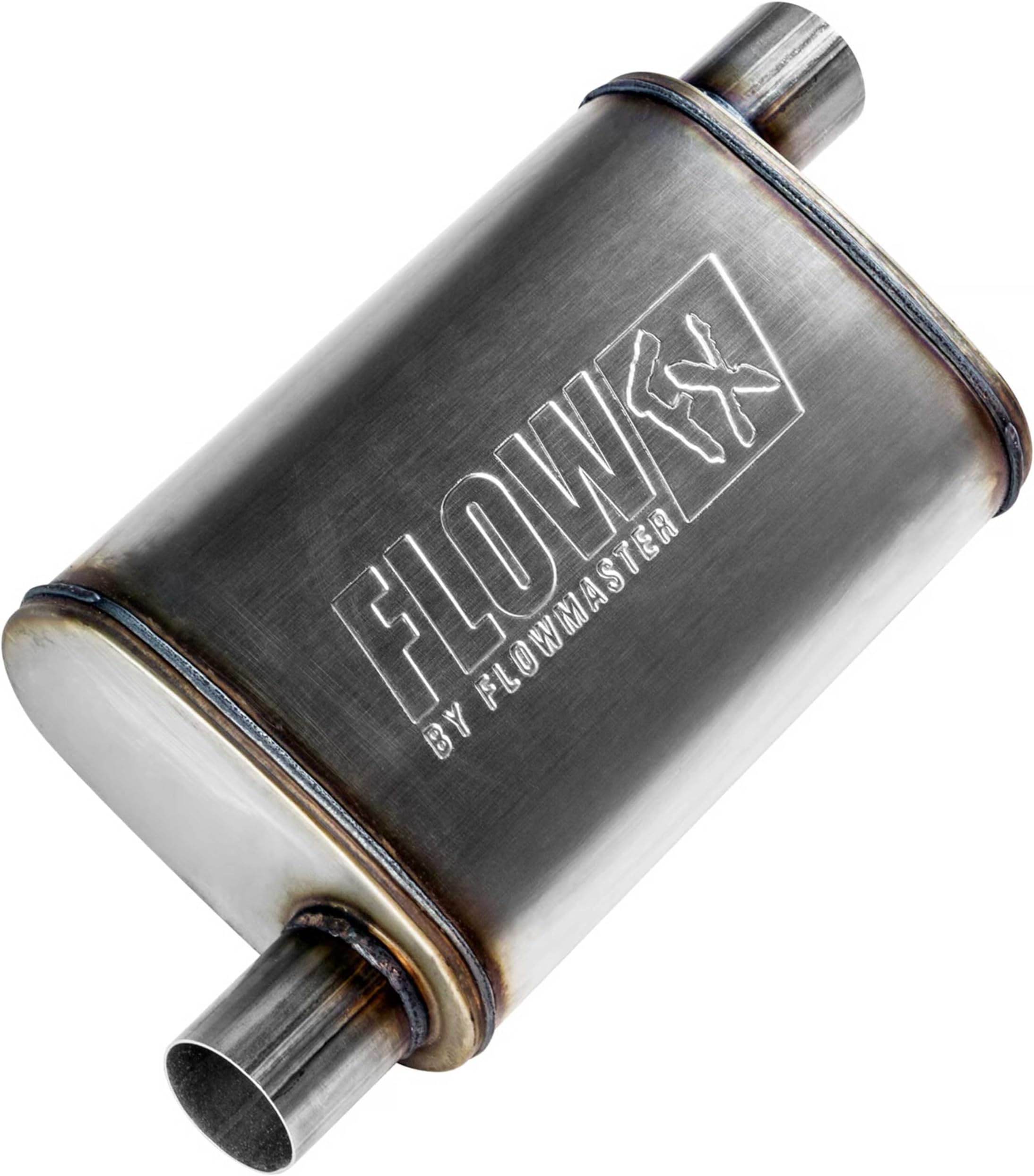Flowmaster Flow FX Chambered Muffler – 2.25” Offset In / 2.25” Offset Out – Moderate Sound – Stainless Steel – Affordable Performance for Modern Trucks, Muscle Cars & Daily Drivers (71235)