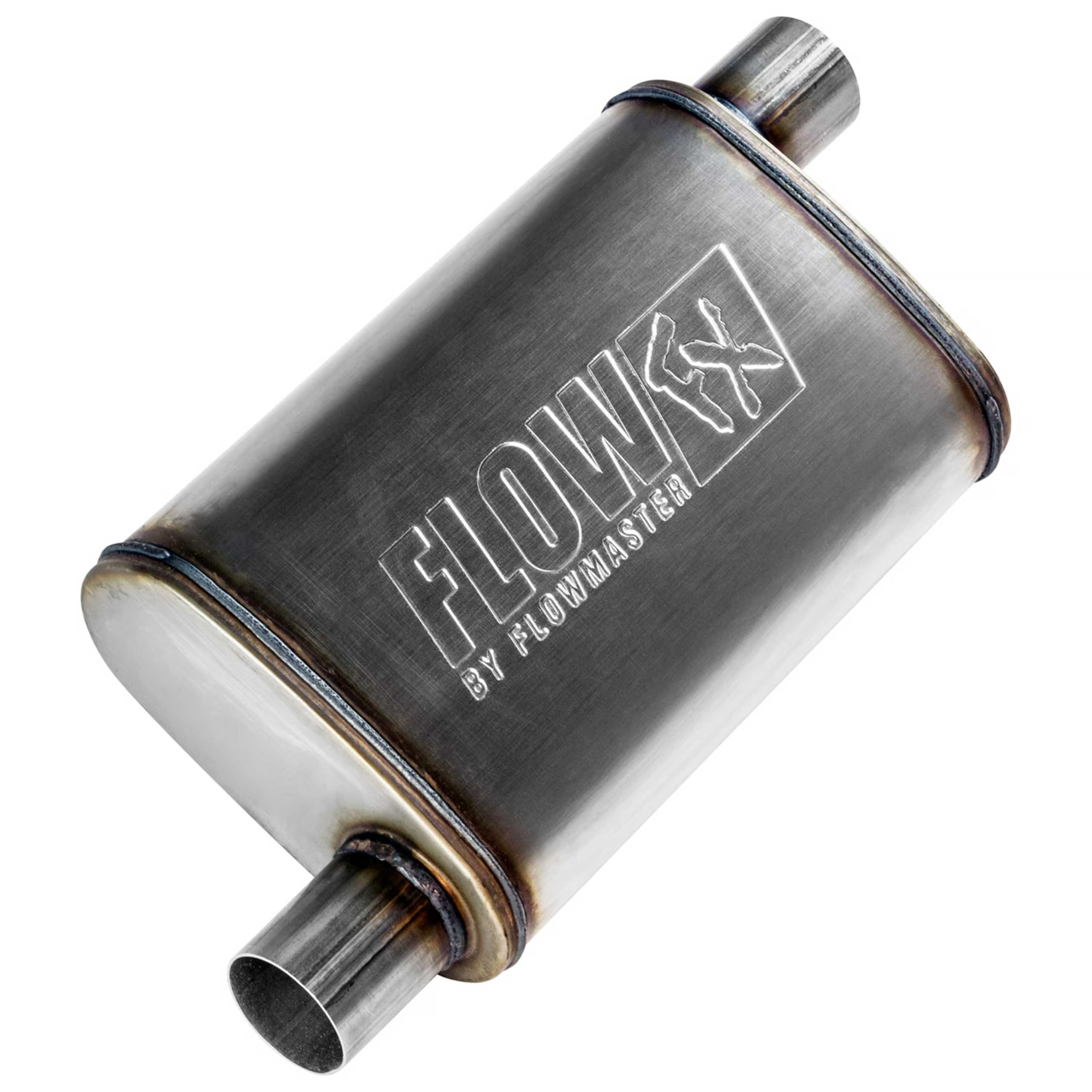Flowmaster Flow FX Chambered Muffler – 2.25” Offset In / 2.25” Offset Out – Moderate Sound – Stainless Steel – Affordable Performance for Modern Trucks, Muscle Cars & Daily Drivers (71235)