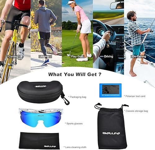 Miniatura 7 de Polarized Sports Sunglasses,UV400 Protection Outdoor Glasses for Men Women Youth Baseball Cycling Running Driving Golf