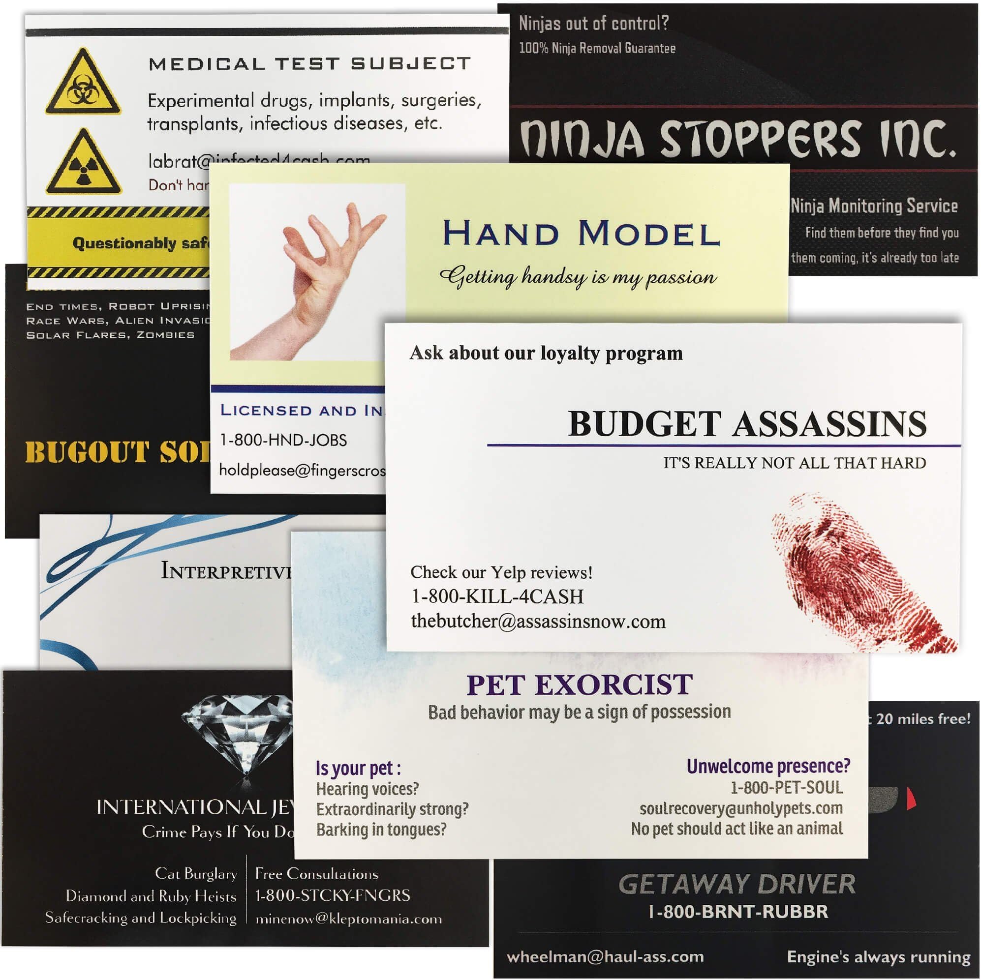 Funny Fake Business Cards - Gag Gift for Men, Women, Friend, Coworker (Variety Pack)