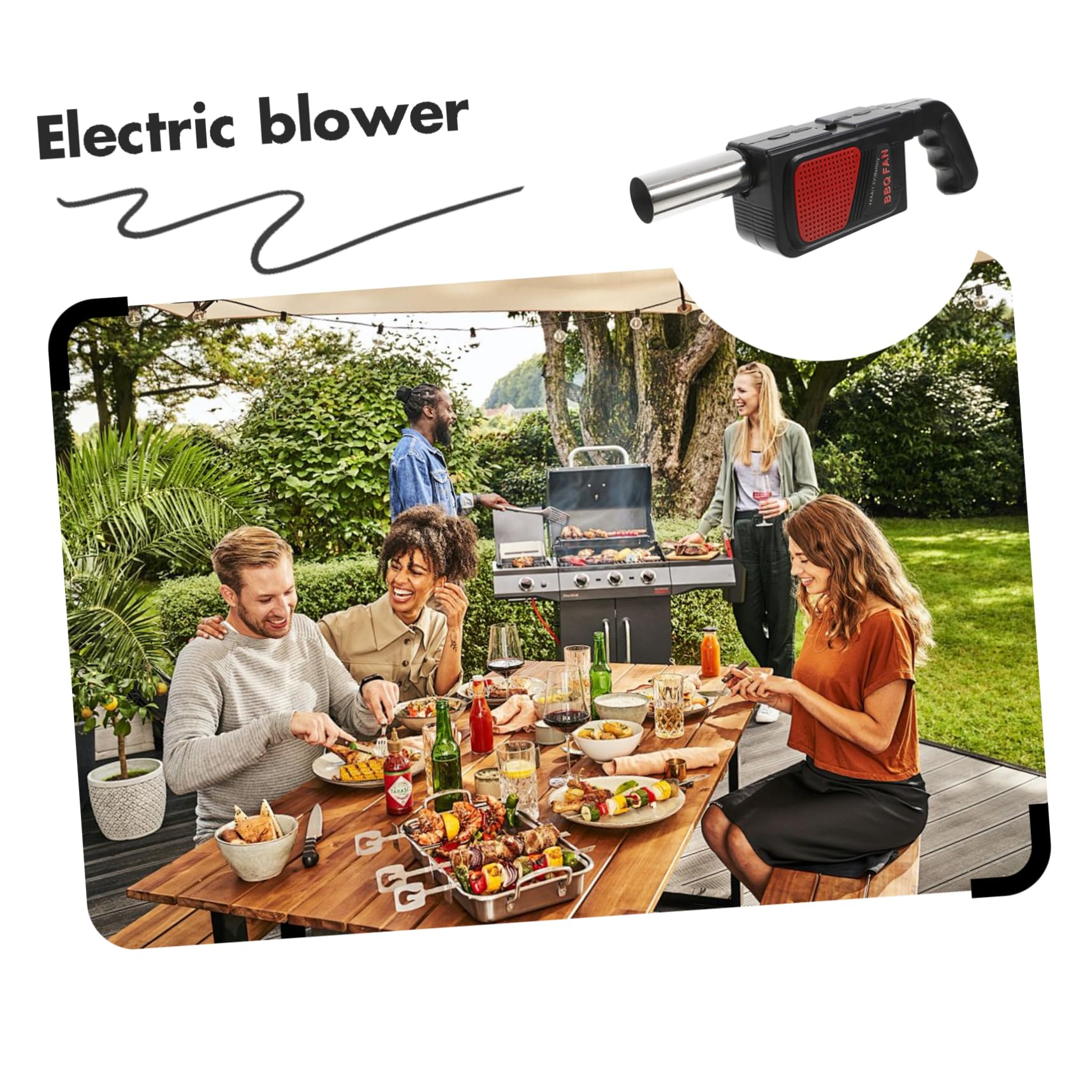 Toddmomy Soffiatore D'aria Portatile Per Barbecue 2 Pezzi, Accendifuoco Elettrico a Batterie Aa, Ventilatore Per Stufa e, Per Picnic e Campeggio