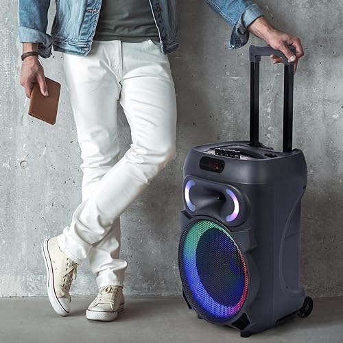 Miniatura 5 de Máquina de karaoke, sistema PA portátil inalámbrico de 12 pulgadas, altavoz de karaoke 5.0 compatible con Bluetooth, altavoz estéreo de sonido