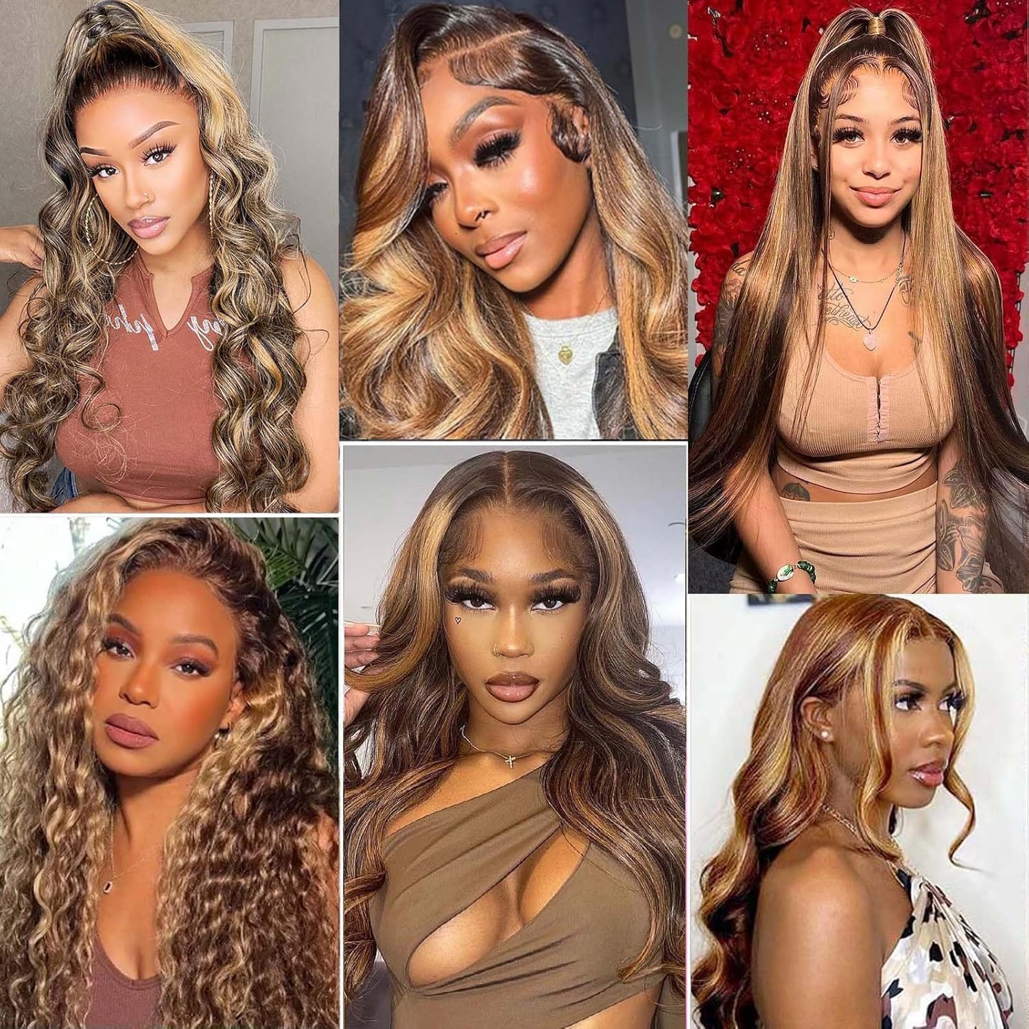 Honey Blonde Ombre Lace Front Wig Human Hair 13x4 HD Lace Front Wig 4/27 Highlight Ombre Body Wave Lace Frontal Glueless Wigs Pre Plucked with Baby Hair 16 Inch