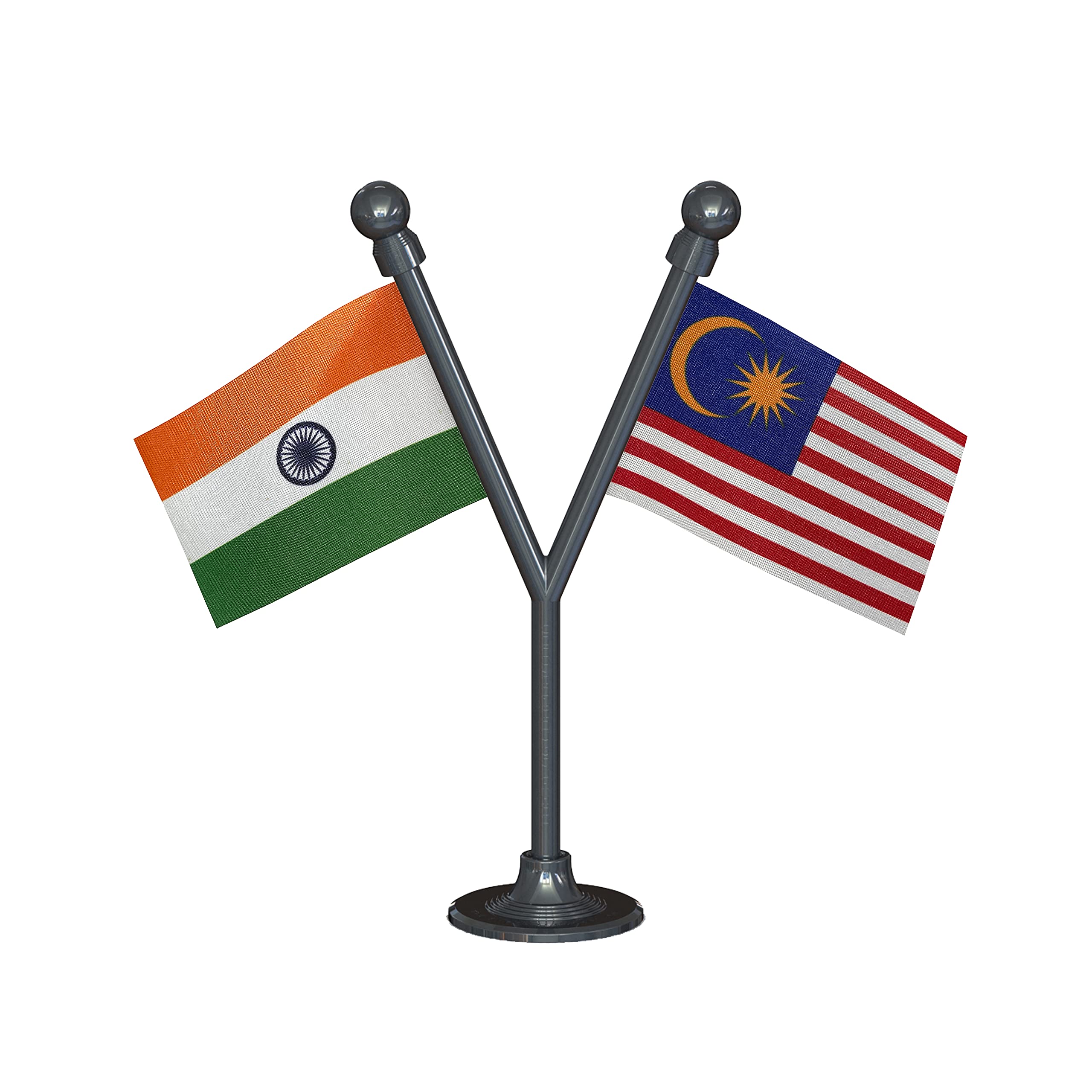 The Flag Corporation India & Malaysia Car Dashboard Flag 2in x 3in with A Plastic Gunmetal Black Base-image-16