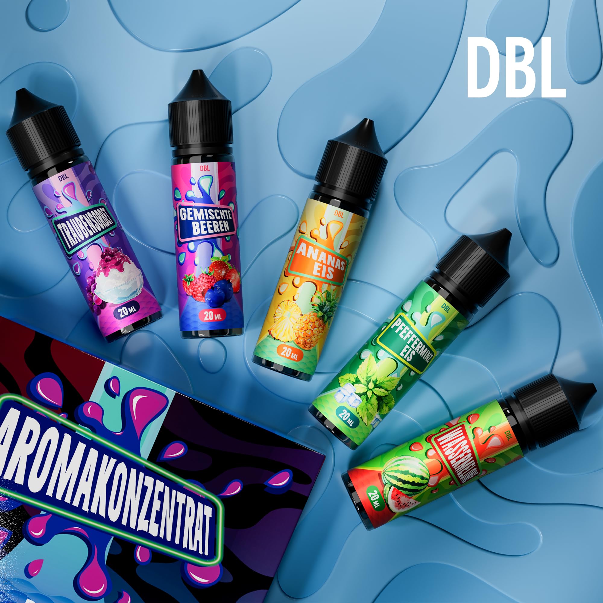 Concentrato di Aroma 5x20ml, Aroma Intenso per Alimenti Ideale per Cuocere, in Alimenti e Bevande, anche per Nebulizzatori, Macchine per Nebbia, e molto altro. 5 pezzi