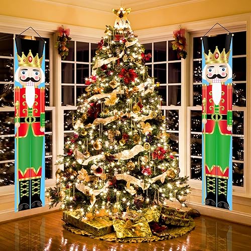 Miniatura 6 de DECFINE Pancartas de cascanueces para puerta, decoración para el hogar, decoración de cascanueces para interiores y exteriores, carteles de porche