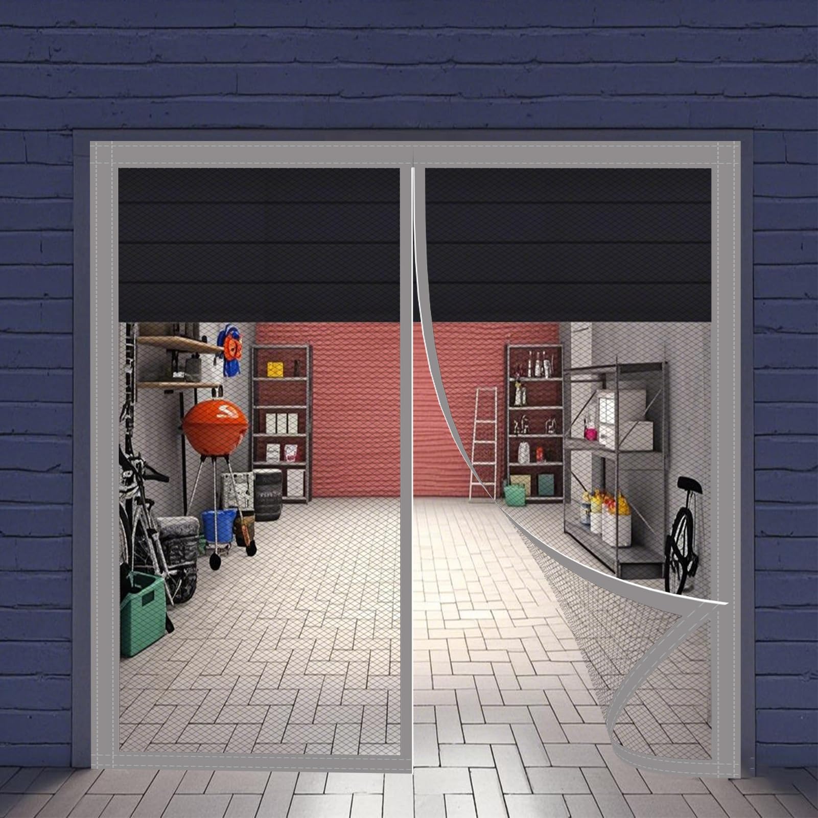 Magnetische Hordeur, Insectengaas, Gordijn met Krachtige Magneten en full- Frame Magische Tape, Houd Insecten Buiten en laat Frisse lucht Binnen -270x190cm(106x74inch