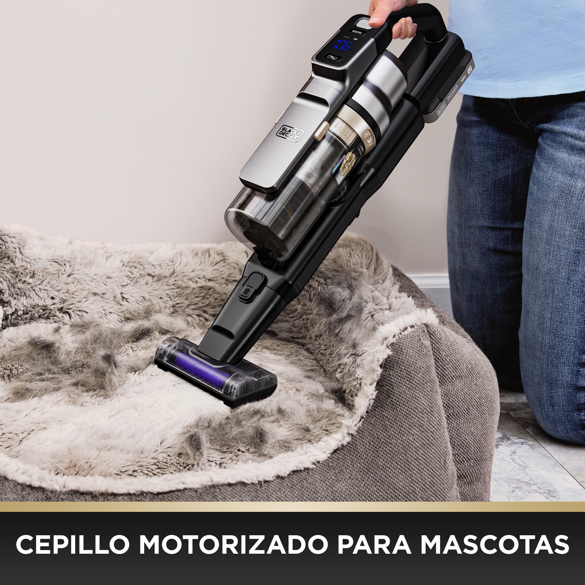 BLACK+DECKER POWERSERIES PREMIER Aspiradora escoba sin cable de 18 V, BSV525BLPA-QW