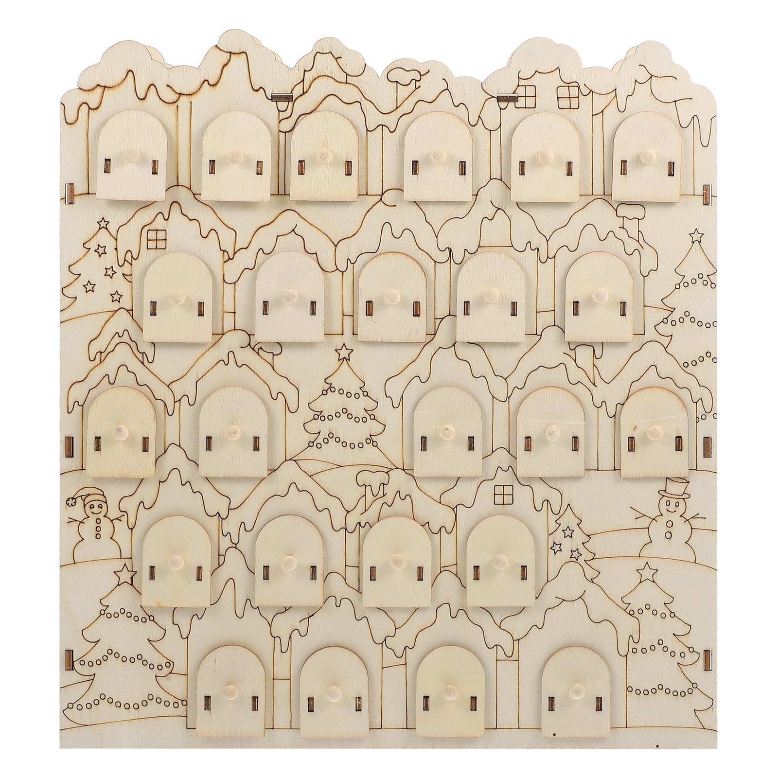 Calendrier de Noël en bois VALICLUD objet décoration de l'Avent maison