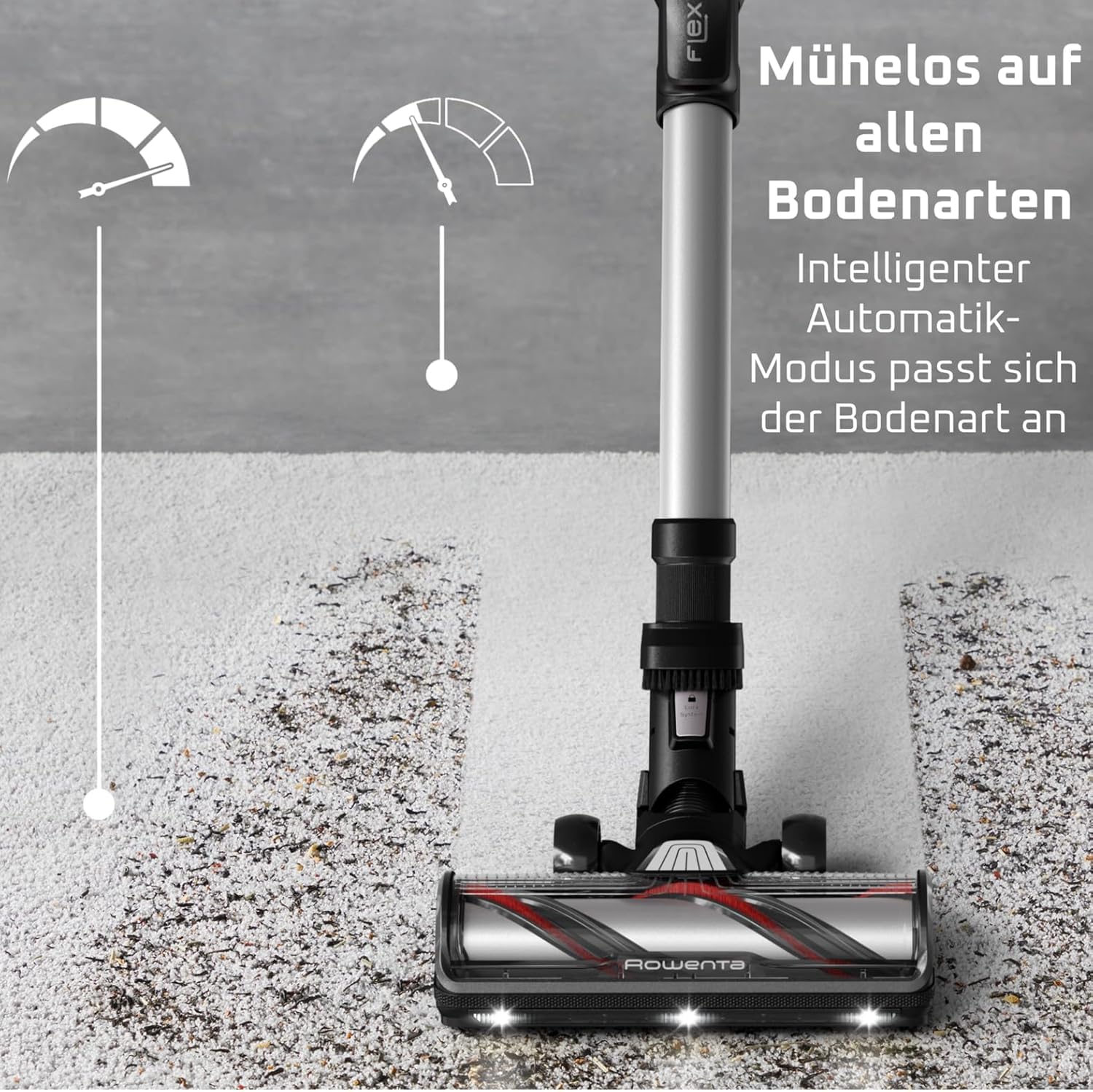 Rowenta X-Force Flex 13.60, kabelloser Akku-Staubsauger, Allergiker-Modell, tiefe Reinigungskraft, Flex-Gelenk, 150 Air Watt, bis zu 60 Minuten Laufzeit, Made in France, RH9A36WV