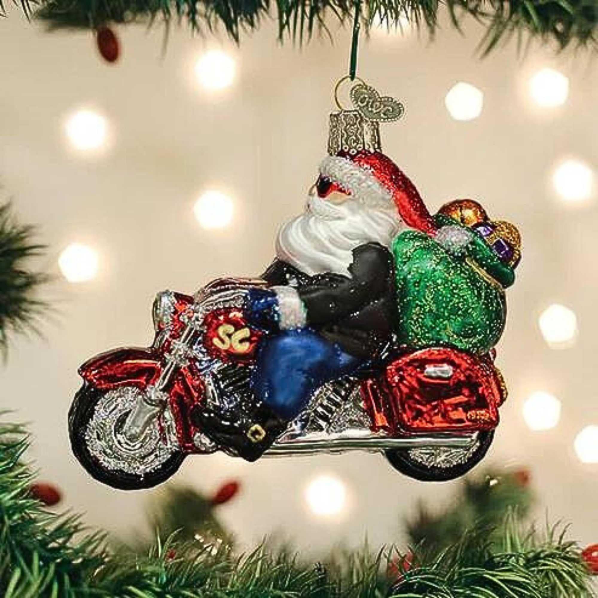 Amazon.co.jp: Old World Christmas オーナメント バイカー サンタ