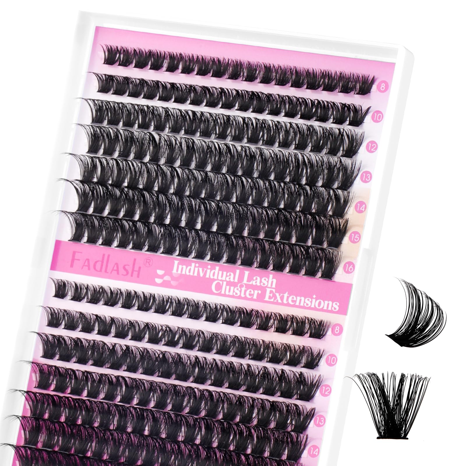 FADLASH Dikke Pluizige Individuele Wimpertrossen Natuurlijke DIY Wimper Extensions