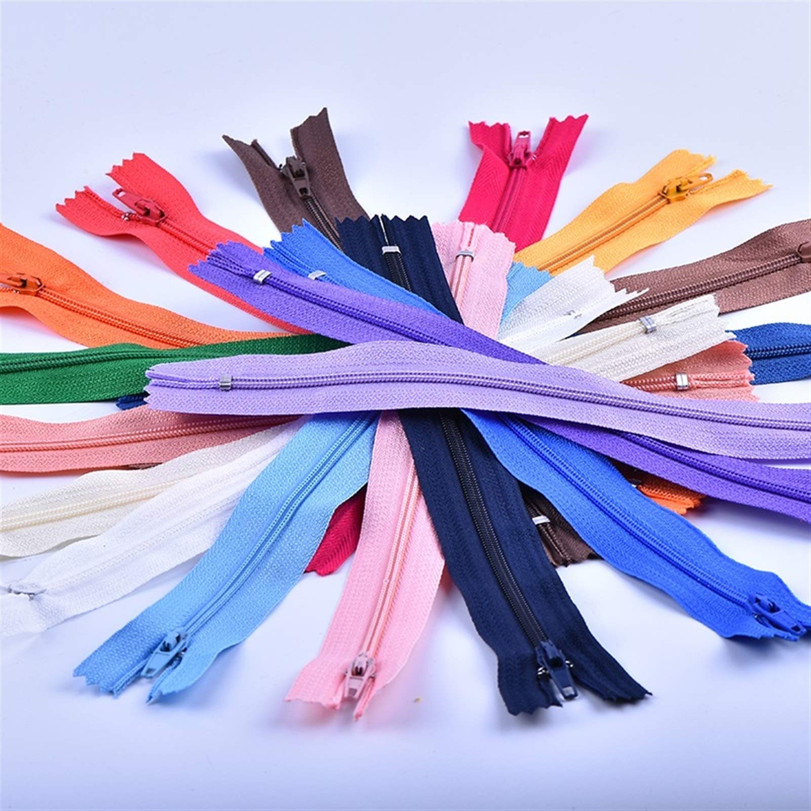 XXHNBF Zipper for Bags, Ziper Puller,Zip Fixer, Zipper,Pull Sliders Head,Sewing Zips,Zippers,durable 5PCs 20cm Length Nylon Coil s, DIYBag Trousers Clothing Slider Closure(Random)