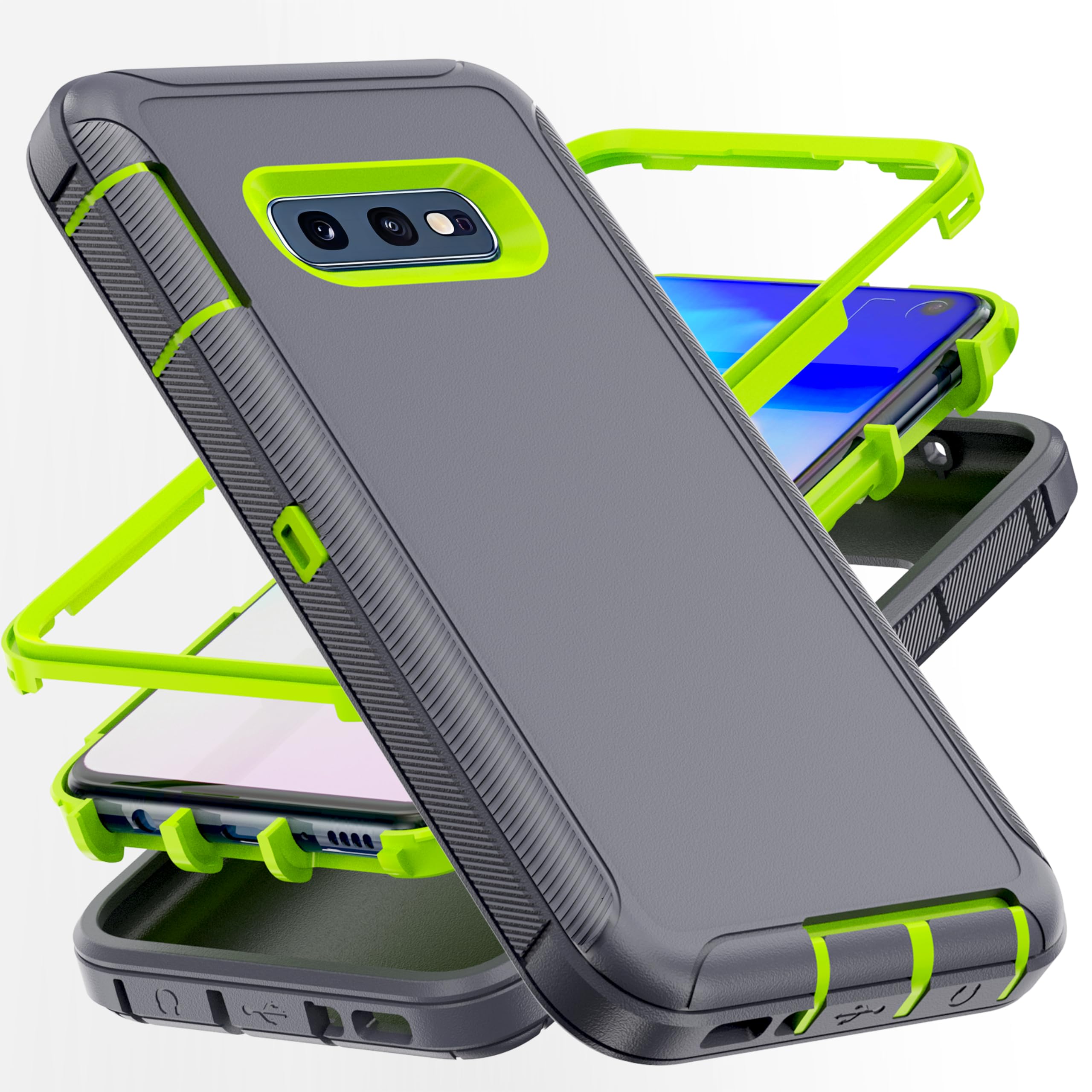 AYMECL for S10e Case,[Military Grade] 3 in 1 Full Body Shockproof Dust/Drop Proof Heavy Duty Protection Cover,for Samsung Galaxy S10e 5.8 Inch,Green+