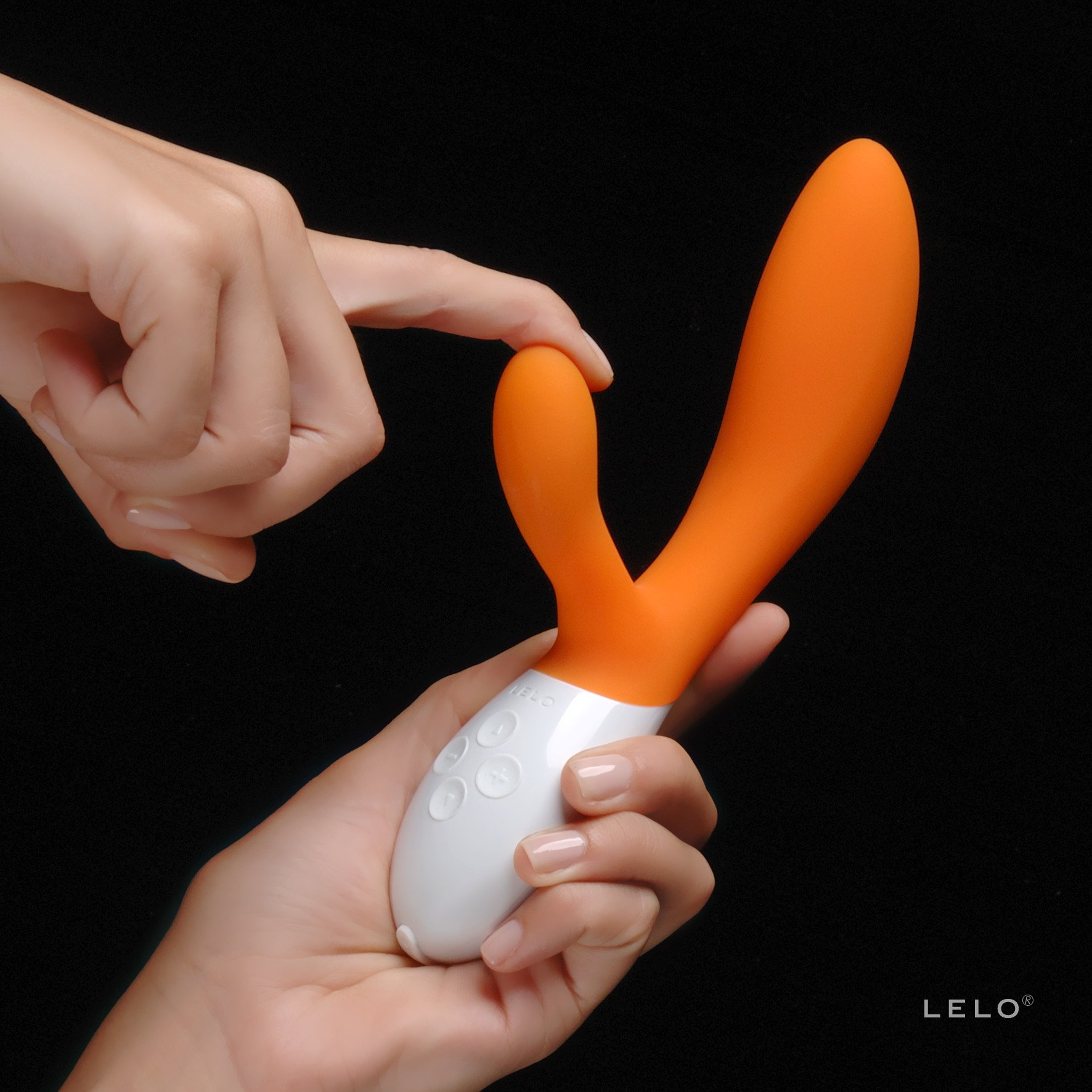 LELO INA 2 Vibratore wireless, Orange- Vibratore Rabbit per stimolare il clitoride e il Punto G contemporaneamente