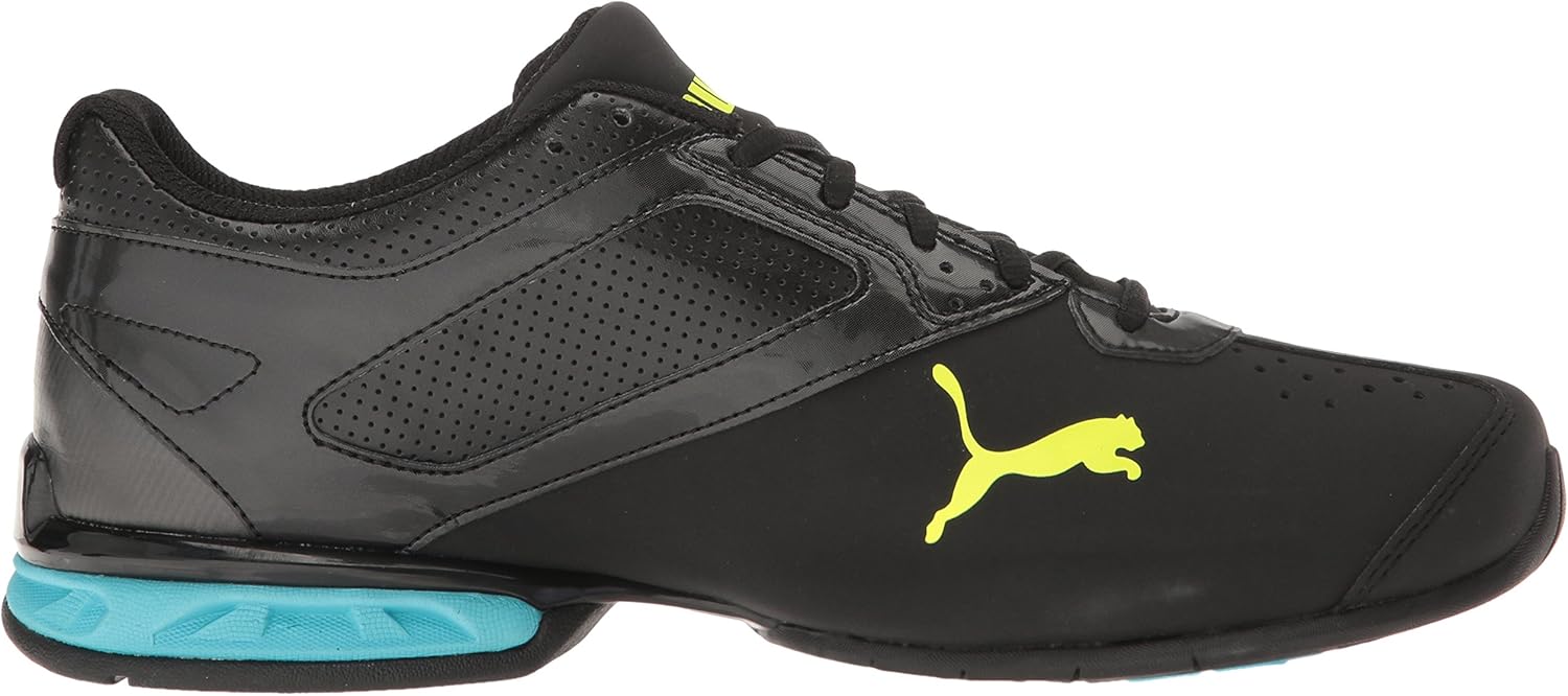 PUMA Women's Tazon 6 WN's FM Cross-Trainer Shoe, Black-Blue Atoll-Safety Yellow, 9.5 M US