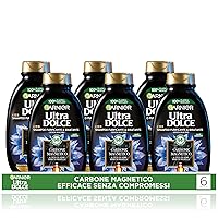 Garnier Ultra Dolce Carbone Magnetico, Multi Pack x6 Shampoo Idratante e Purificante