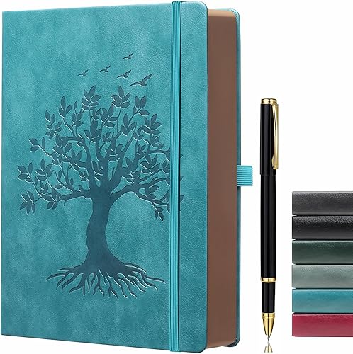 Cuadernos de diario de 360 páginas con juego de bolígrafos, diario para mujeres y hombres, cuaderno a rayas de escritura, papel rayado grueso de