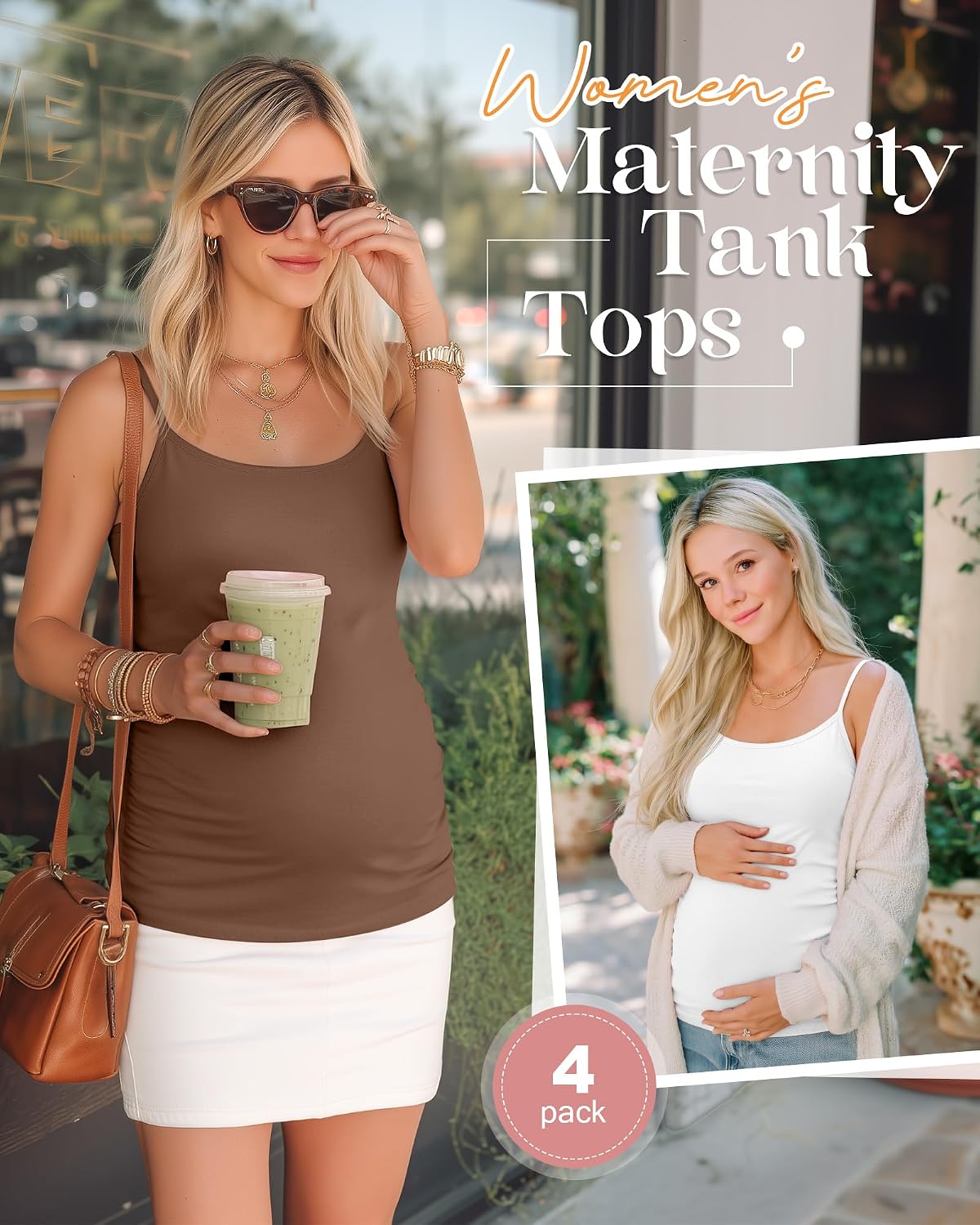 4 Pack Maternity Tank Tops