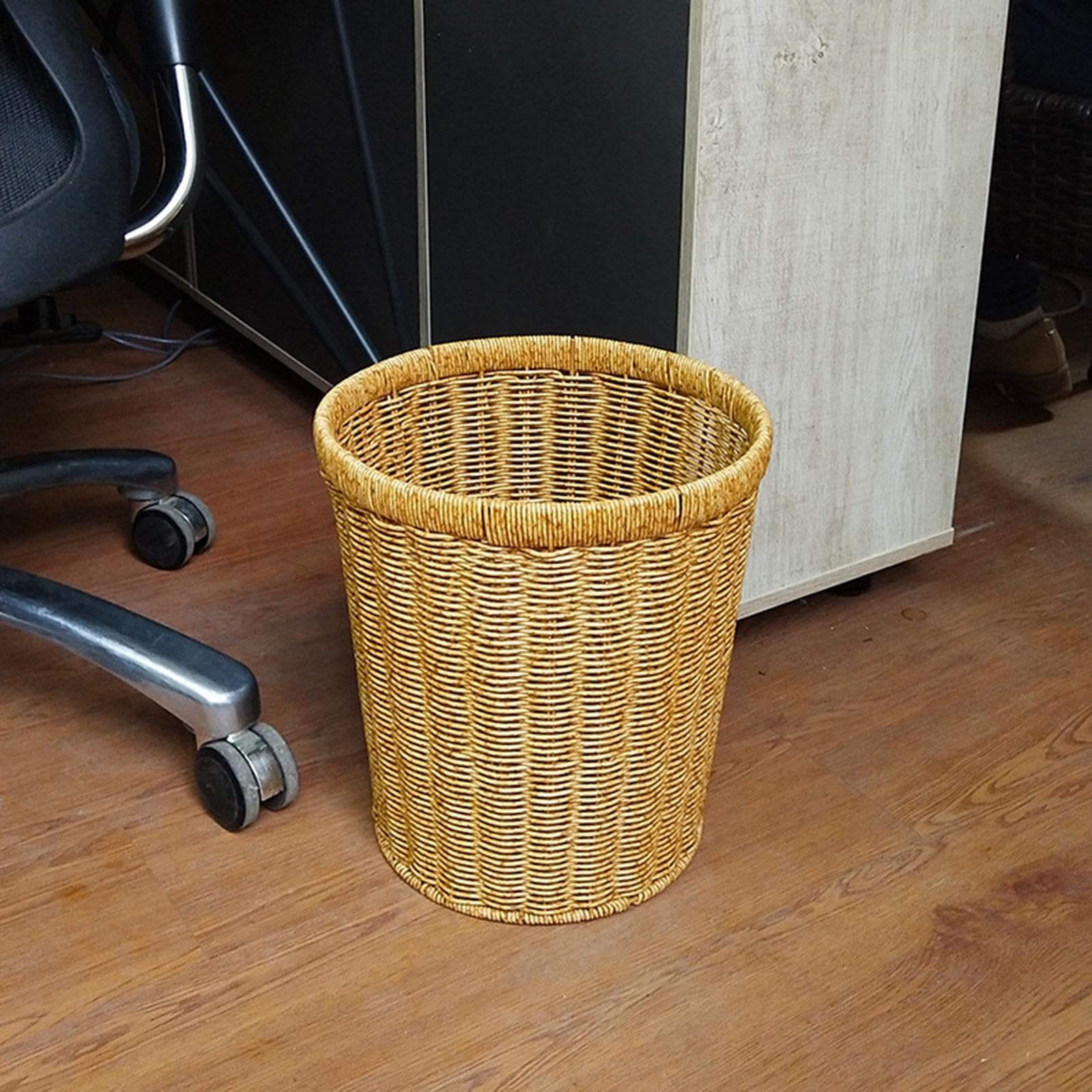 #N/A/a Cesta de Mimbre Misceláneas Cubo de Basura Cesto de Basura de Cocina para Sala de Estar