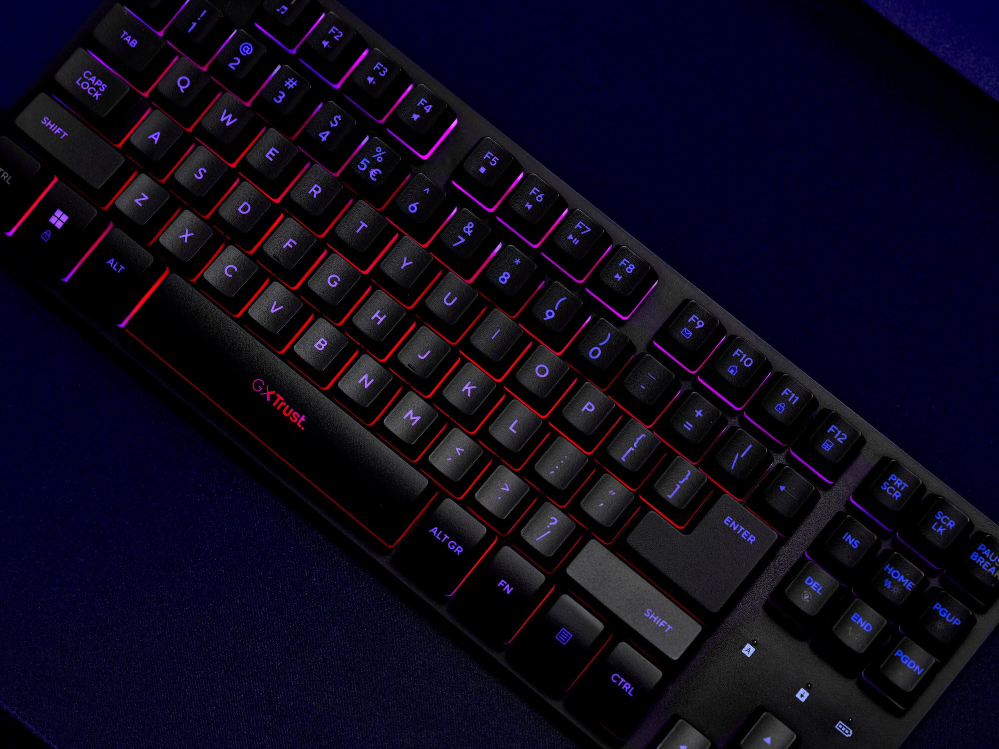 GXTrust Dothix Clavier sans Fil TKL 80%, Layout AZERTY Français, Noir | Éclairage RGB LED, Clavier Gamer Rechargeable 2.4GHz, Batterie 420 Heures pour Windows, Mac, PC, Ordinateur